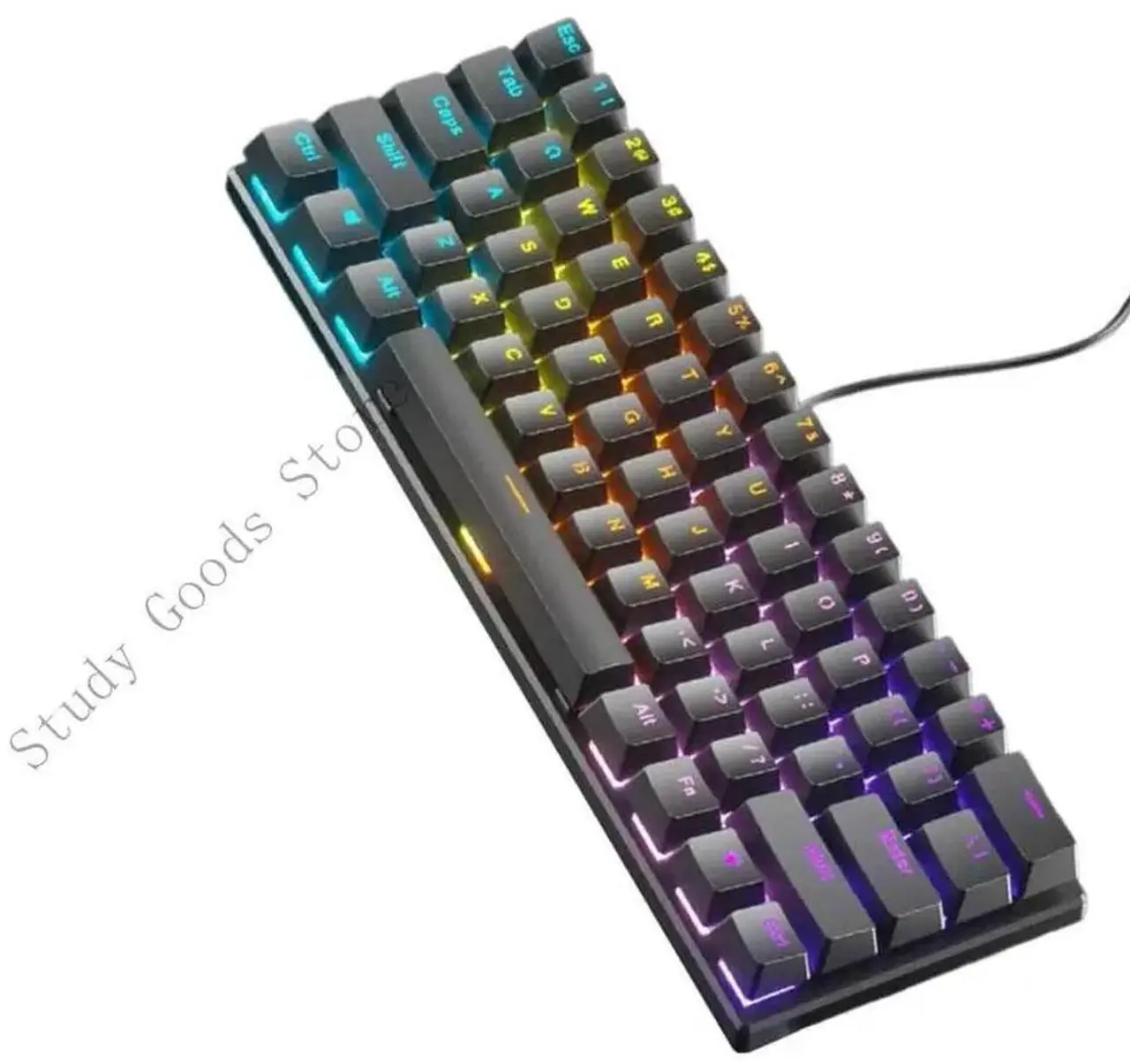 Alt view image 4 of 4 - Portable 61 Key Mechanical Gaming Keyboard Cord LED Backlit Light Hot Swappable