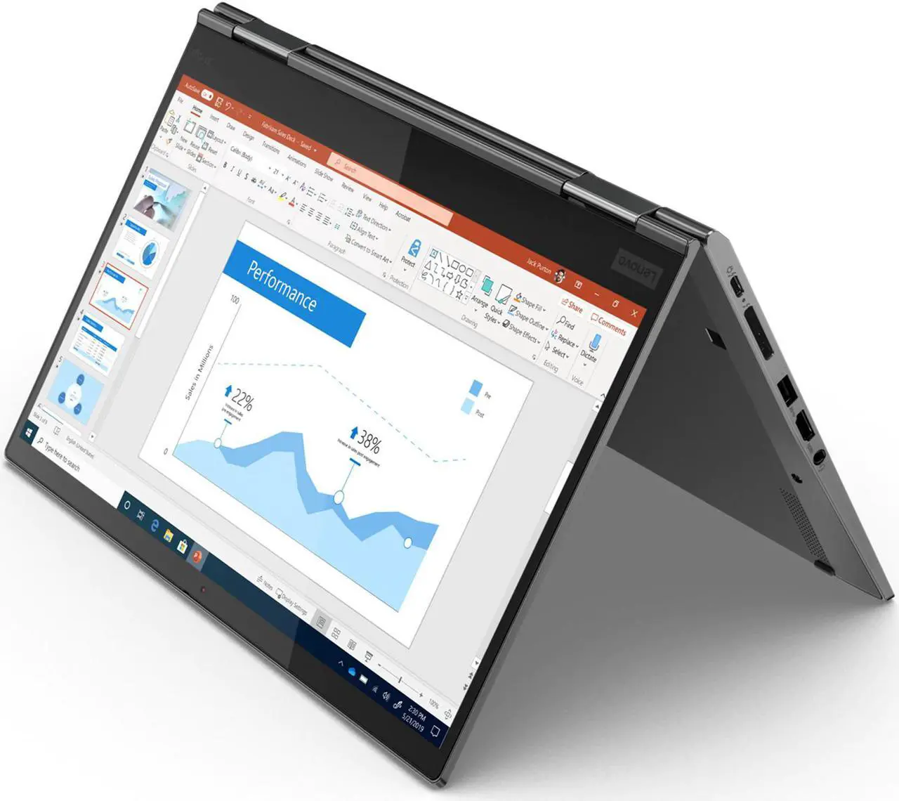 Alt view image 14 of 20 - Lenovo ThinkPad X1 Yoga Gen 5 Intel Core i7-10610U 16GB Memory 512 GB PCIe SSD Intel UHD Graphics 14.0" 10-point Multi-touch 3840 x 2160 Convertible 2-in-1 Laptop Windows 10 Pro 64-bit 20UB001GUS