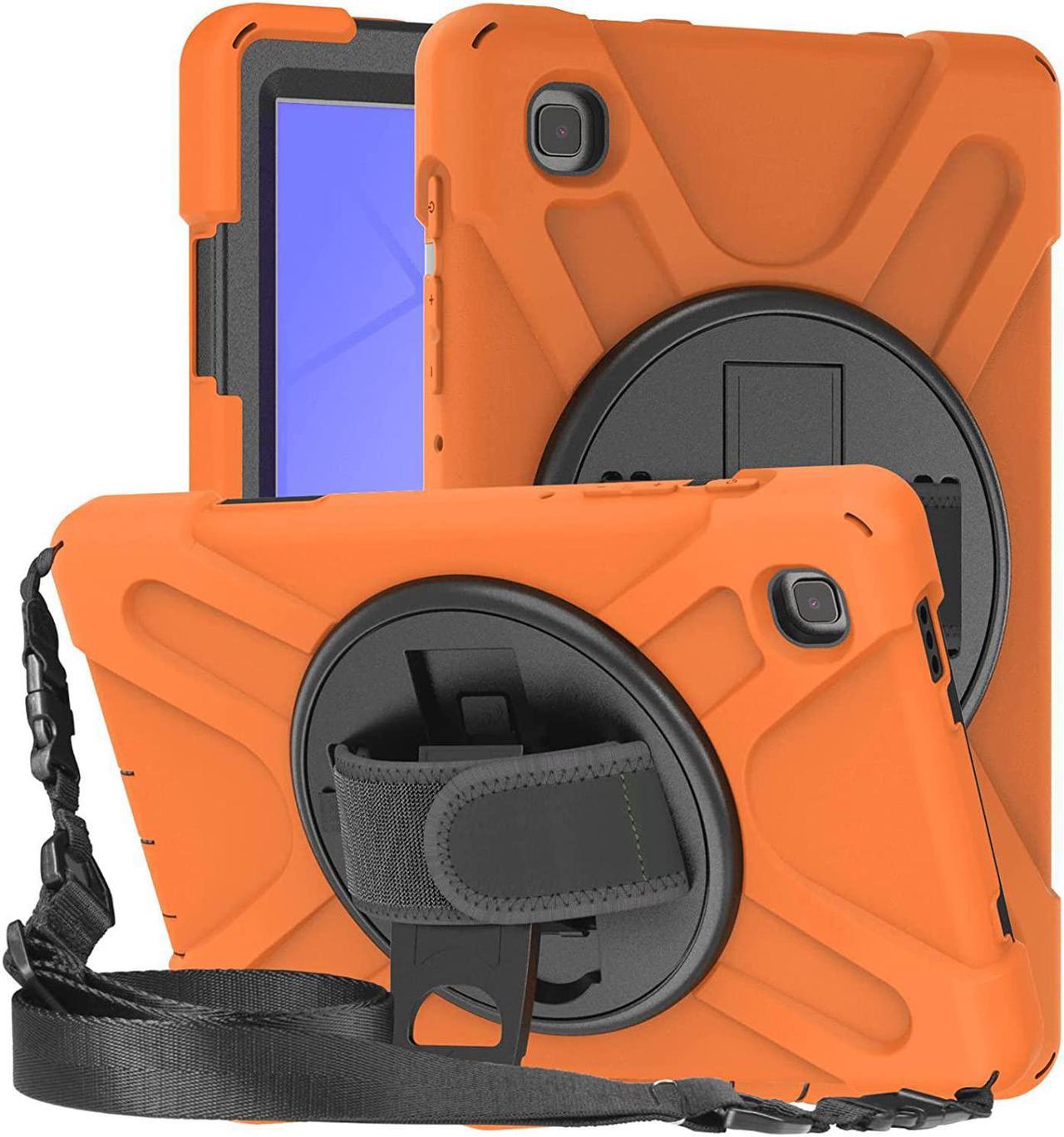 Galaxy Tab A7 8.7 T220 Shield Case, Shockproof Heavy Duty Impact Drop Protection Case Cover for Samsung Galaxy Tab A 7 SM-T220 SM-T225 (Black/Orange)