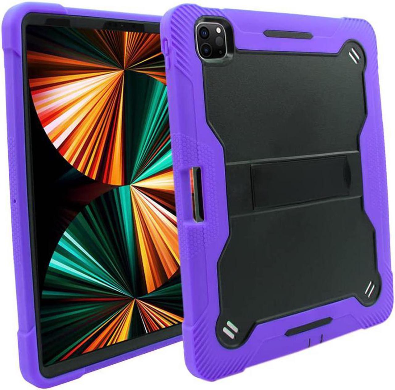 iPad Pro 12.9 Case 5th Gen 2021, Shockproof Rugged Heavy Duty Protection Cover Kickstand Case for Apple iPad 12.9 Inch (Guardian Purple)