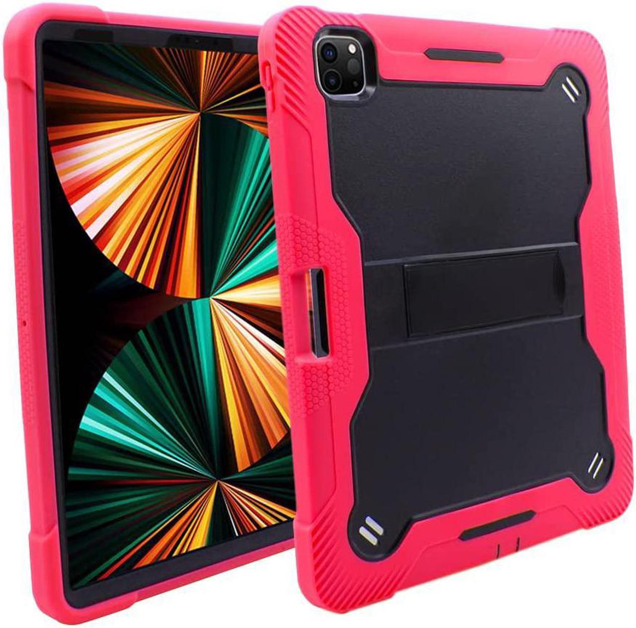 iPad Pro 12.9 Case 5th Gen 2021, Shockproof Rugged Heavy Duty Protection Cover Kickstand Case for Apple iPad 12.9 Inch (Guardian Red)