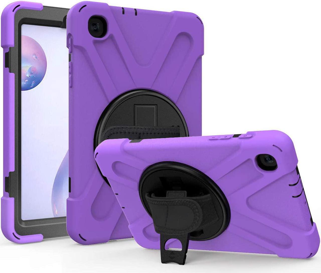 Galaxy Tab A 8.4 Case, T307/T307U 2020, Heavy Duty Shockproof Durable Case, Stand, Handstrap, Carrying Strap Sling for Samsung Galaxy Tab A 8.4 SM-T307 SM-T307U SMT307 (Shield Purple)