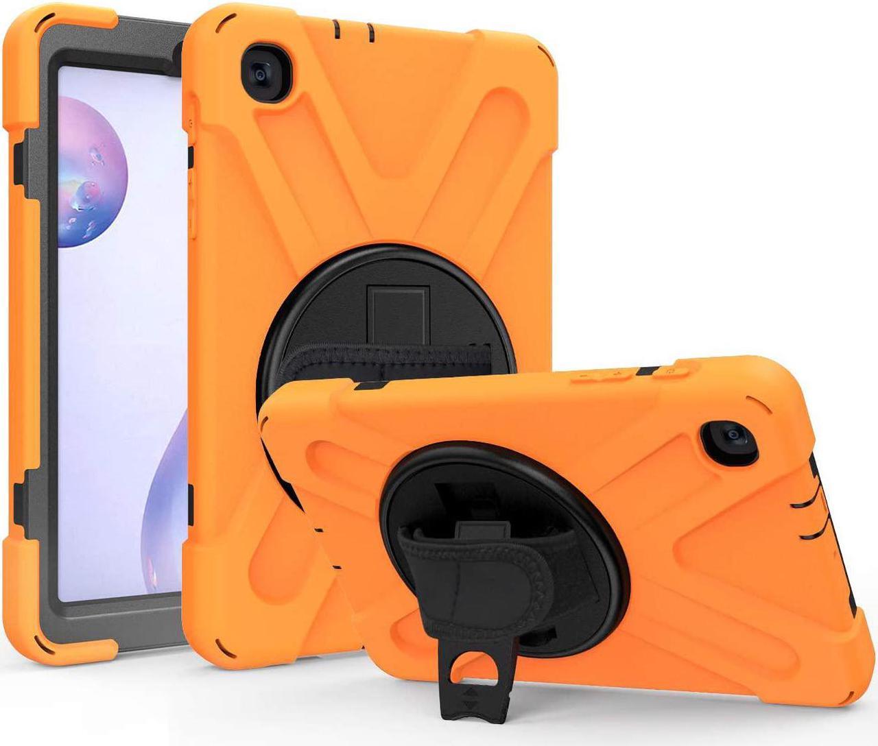 Galaxy Tab A 8.4 Case, T307/T307U 2020, Heavy Duty Shockproof Durable Case, Stand, Handstrap, Carrying Strap Sling for Samsung Galaxy Tab A 8.4 SM-T307 SM-T307U SMT307 (Shield Orange)