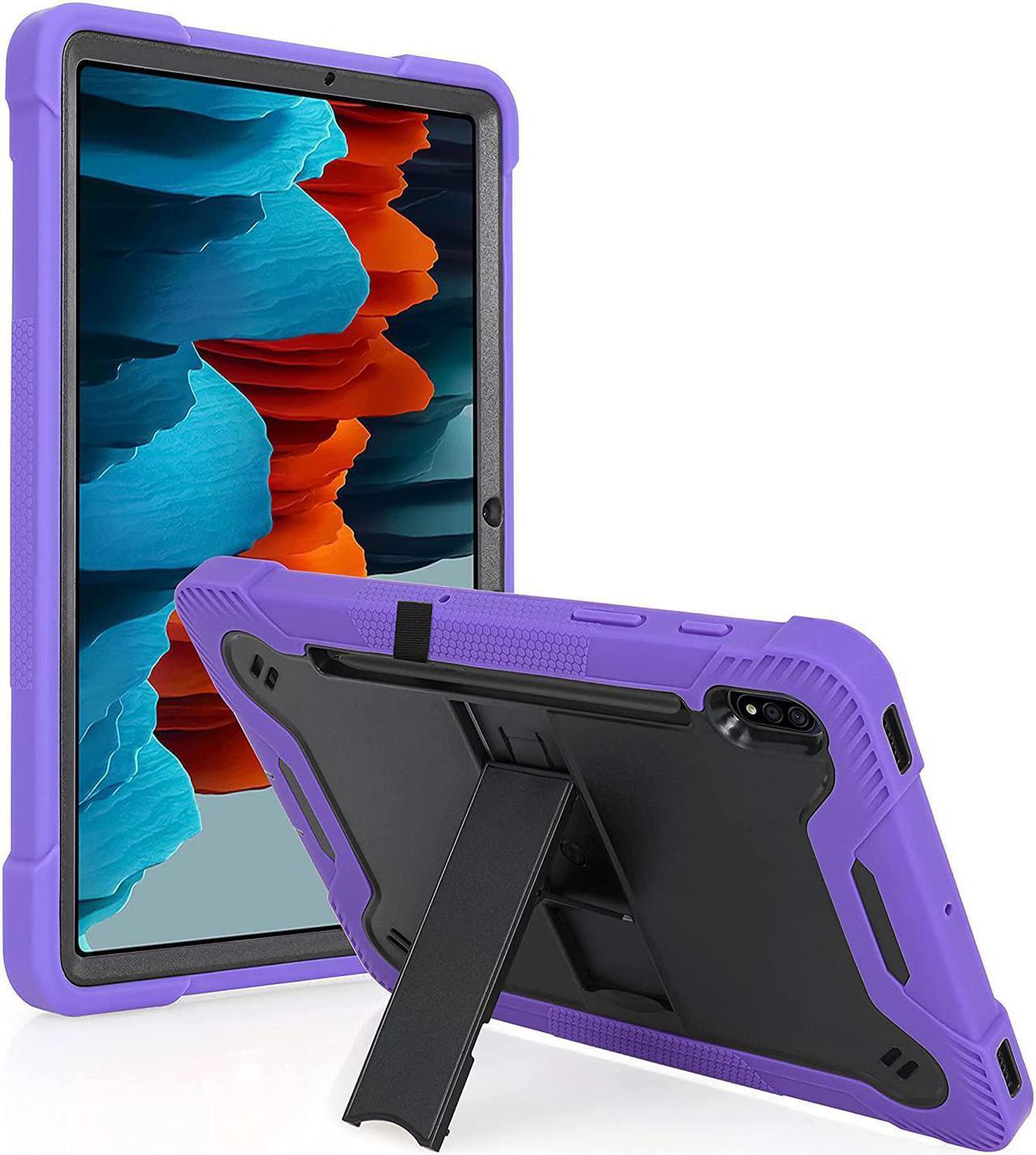 Galaxy Tab S7 case 11 inch T870, Shockproof Rugged Heavy Duty Protection Cover Kickstand Case for Samsung Galaxy Tab S7 11" SM-T870 2020 (Guardian Black/Purple)