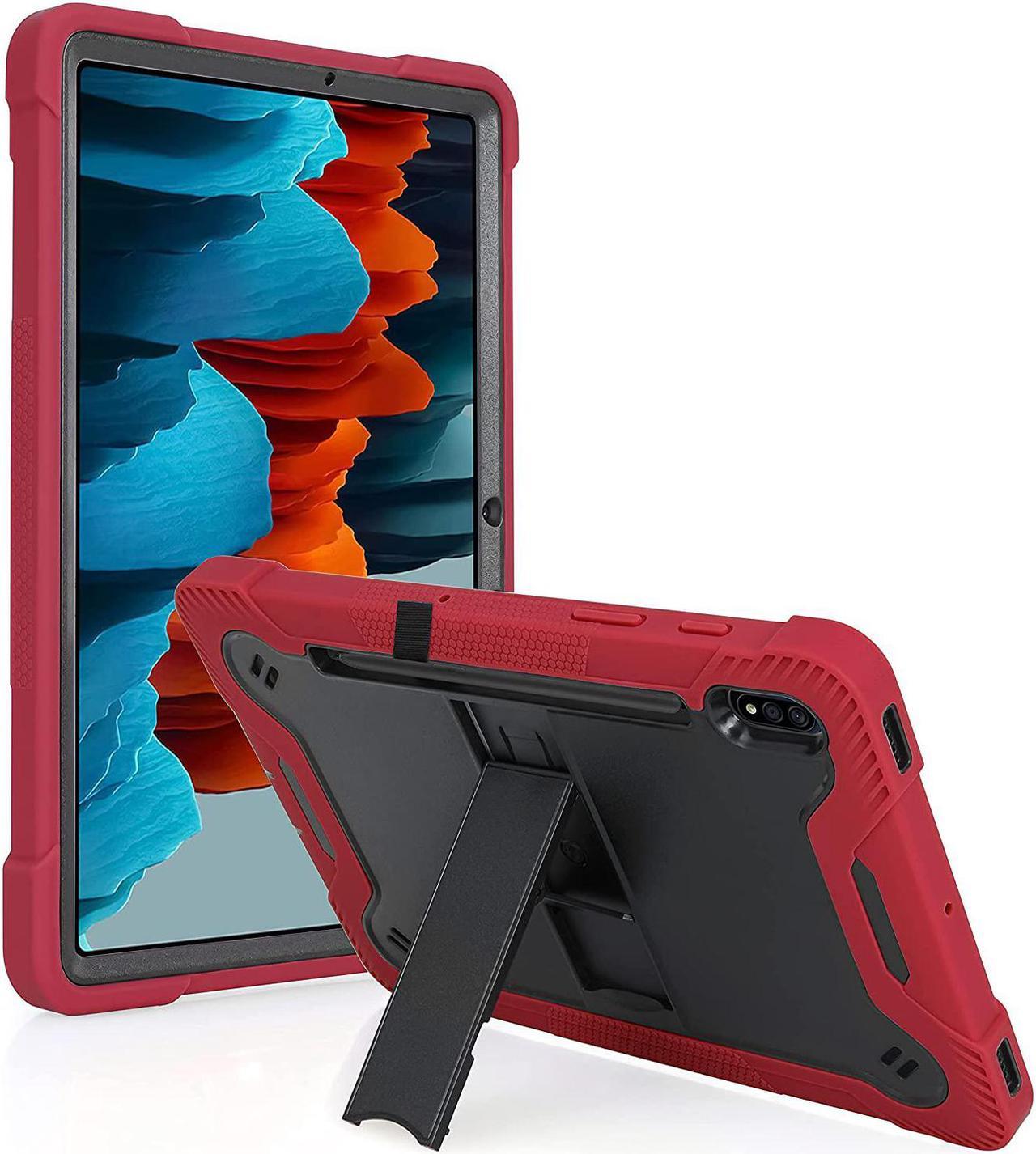 Galaxy Tab S7 case 11 inch T870, Shockproof Rugged Heavy Duty Protection Cover Kickstand Case for Samsung Galaxy Tab S7 11" SM-T870 2020 (Guardian Black/Red)