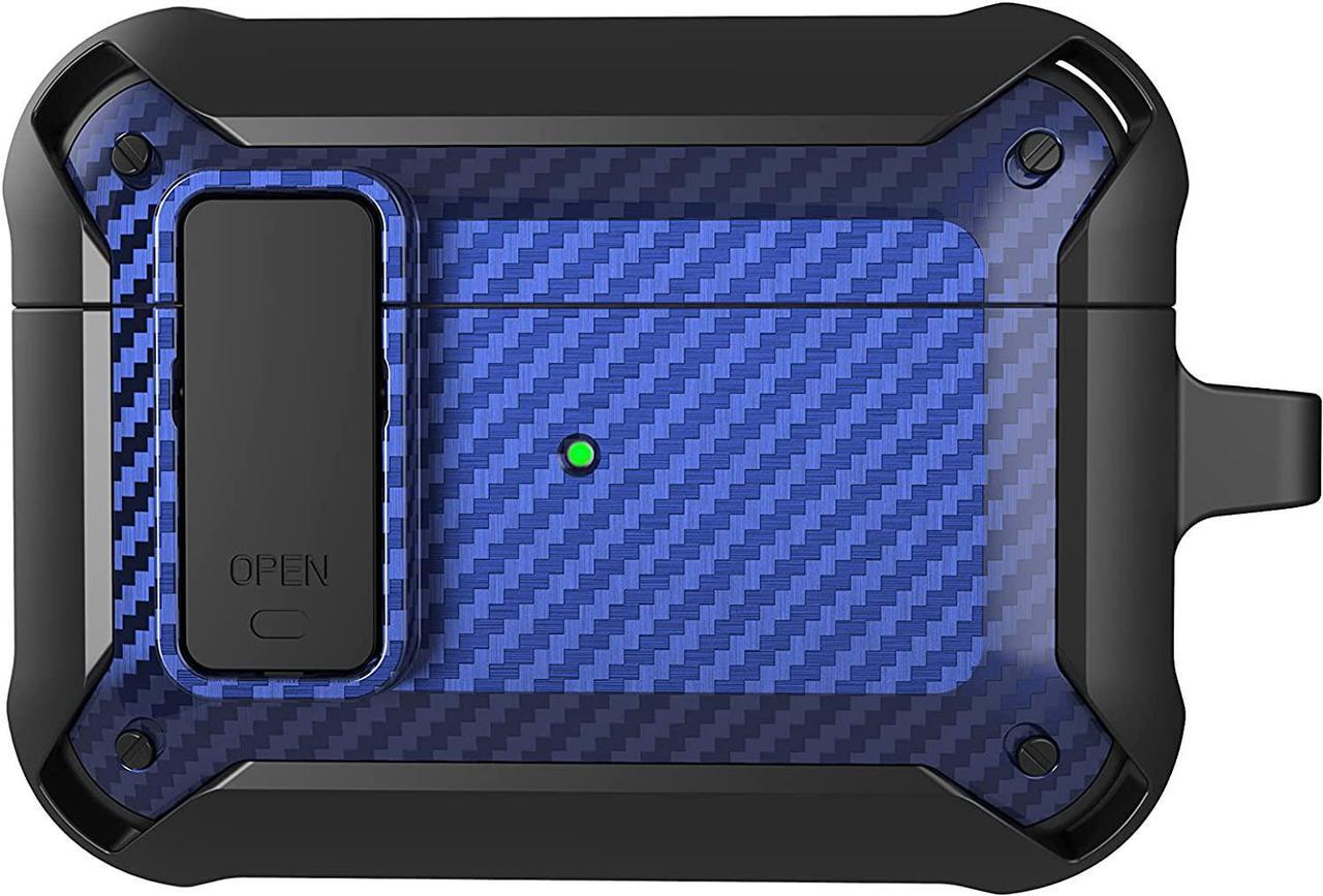 Heavy Duty Armor Case Rugged Protection for Apple AirPod 3rd Gen (Black/Blue)