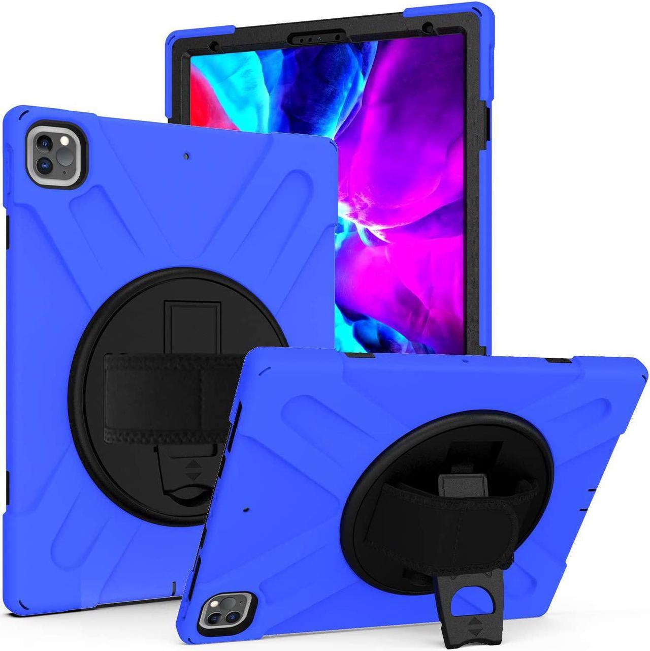 iPad Pro 12.9 2020 Case, Shockproof Heavy Duty Shield Durable Impact Drop-Protection, Kickstand, Handstrap, Case Cover for Apple iPad 12.9 (2020) [Blue]