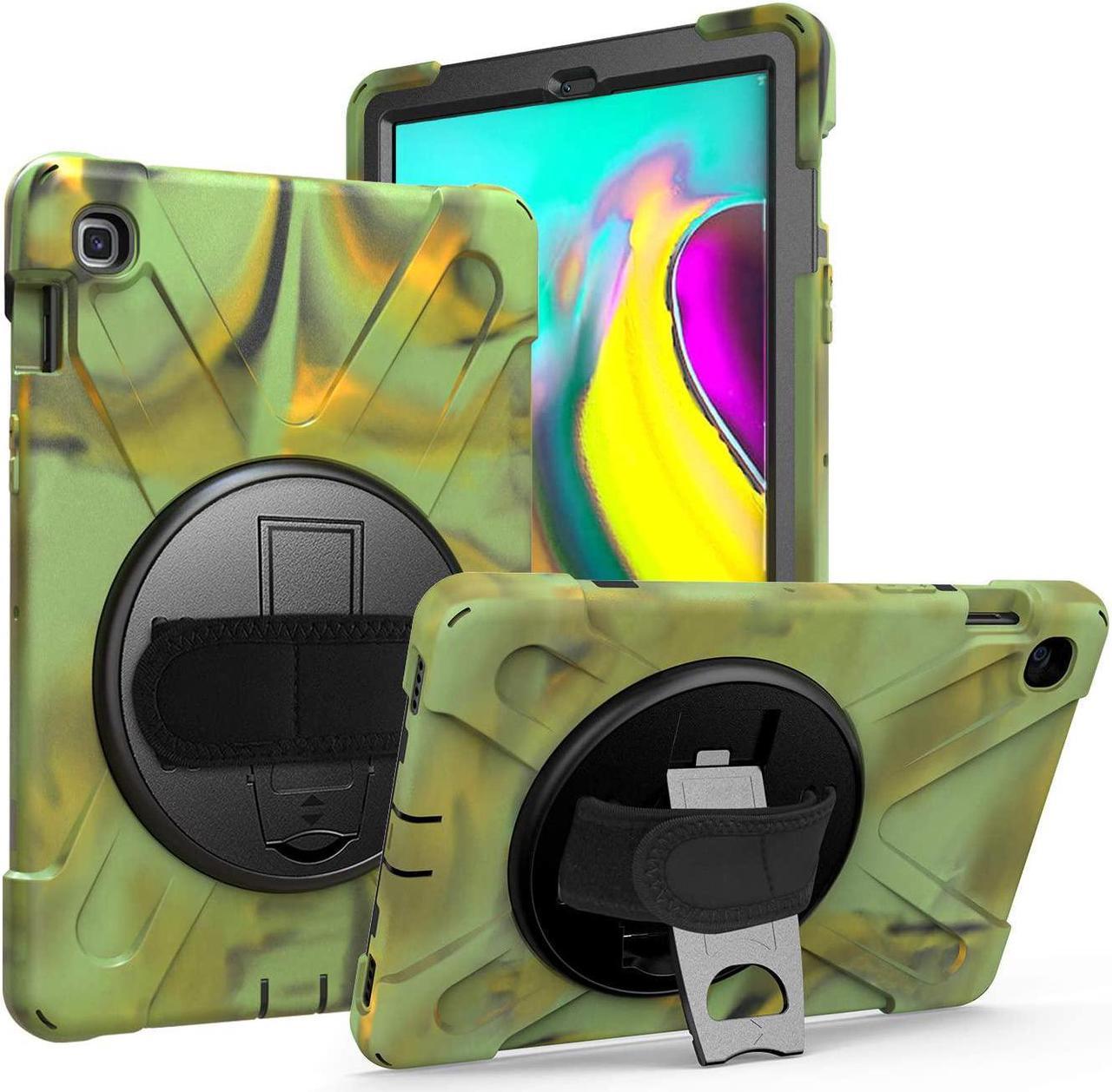 Shockproof Case Full-Body Heavy Duty Cover Stand with Shatterproof Ceramic Screen Protector for Samsung Galaxy Tab A 10.1 2019 T510 T515 (Camouflage)