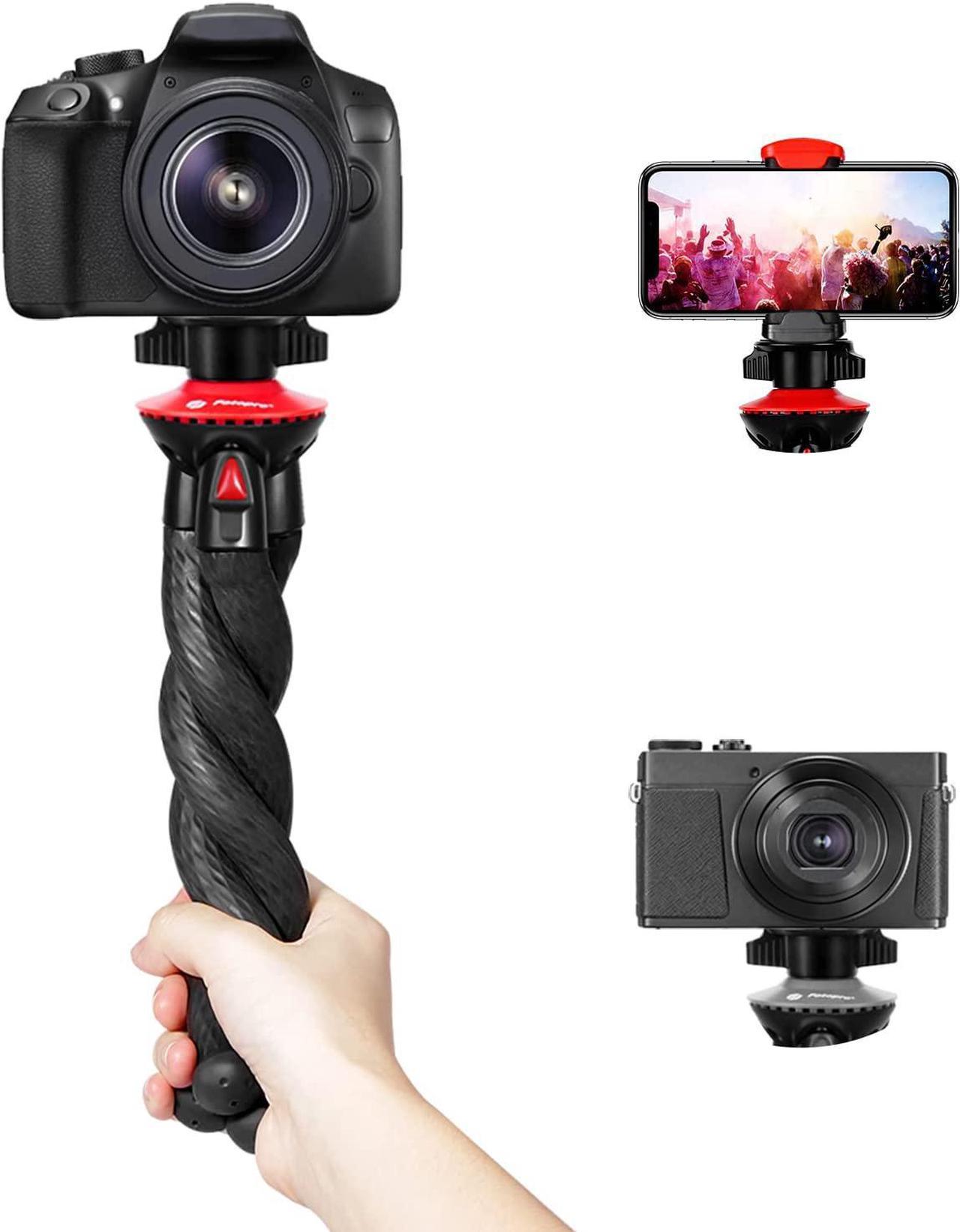 Camera Tripod, Fotopro Flexible Tripod, Tripods for Phone with Smartphone Mount for iPhone Xs, Samsung, Tripod for Camera, Mirrorless DSLR Sony Nikon Canon