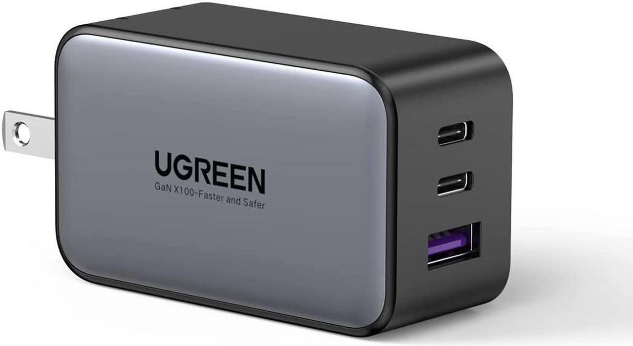 UGREEN 65W USB C Charger Multiport - 3 Port GaN PPS Fast Charger Adapter Foldable Charger Compatible with MacBook Pro/Air, iPad Pro, Galaxy S22/S21/S20, Dell XPS 13, iPhone 13/13 Pro Max/12, Pixel