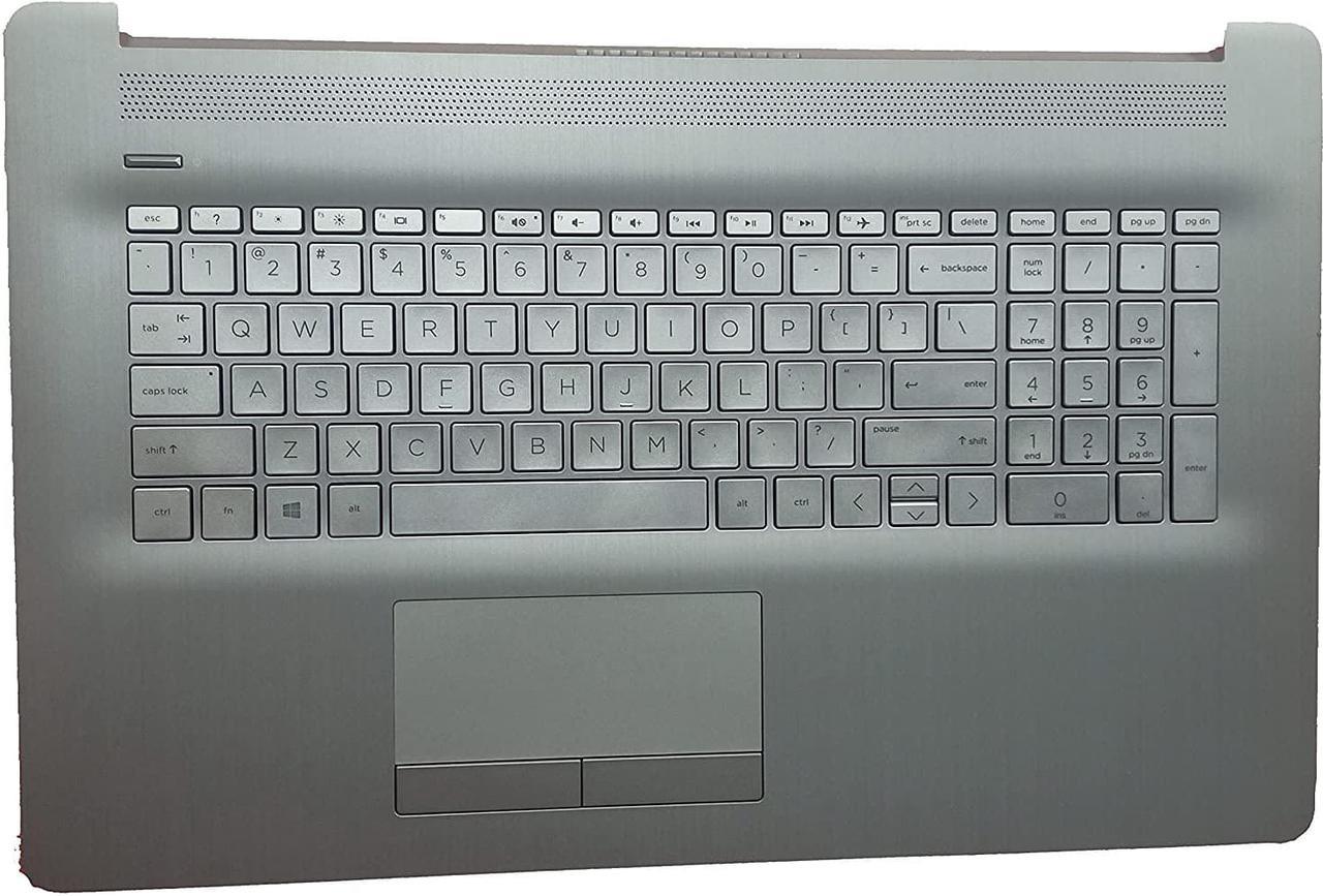 Replacement for HP 17t-by 17z-ca 17-by 17-ca Laptop Upper Case Palmrest Keyboard Touchpad Assembly Part with ODD L92785-001 Top Cover Sliver 2020 Year, Silver, 17.3 inch - OEM