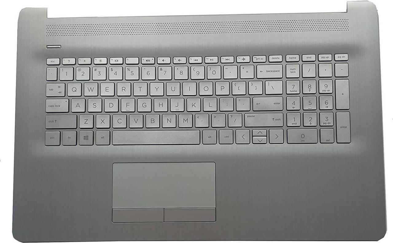 Replacement for HP Pavilion17BY 17-by 17CA 17-CA Laptop Upper Case Palmrest Keyboard with Backlit Touchpad 2020 Year Assembly Part L92784-001 6070B1714503 Silver - OEM