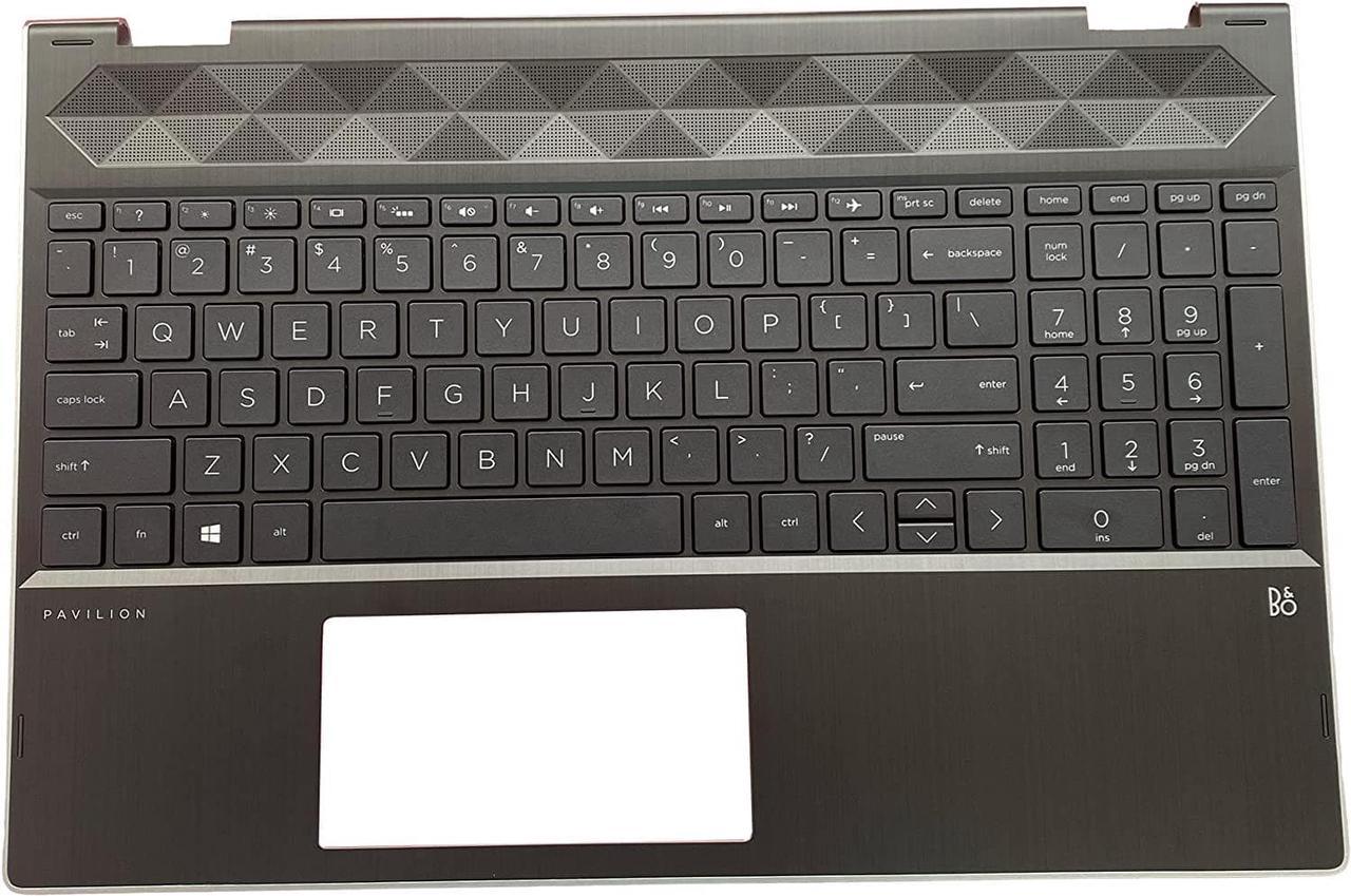 Replacement for HP Pavilion X360 15T-CR000 15T-CR 15CR 15-CR0051OD Laptop Upper Case Palmrest Keyboard with Backlit Assembly Part L20849-001 Top Cover Natural Silver with Grid - OEM