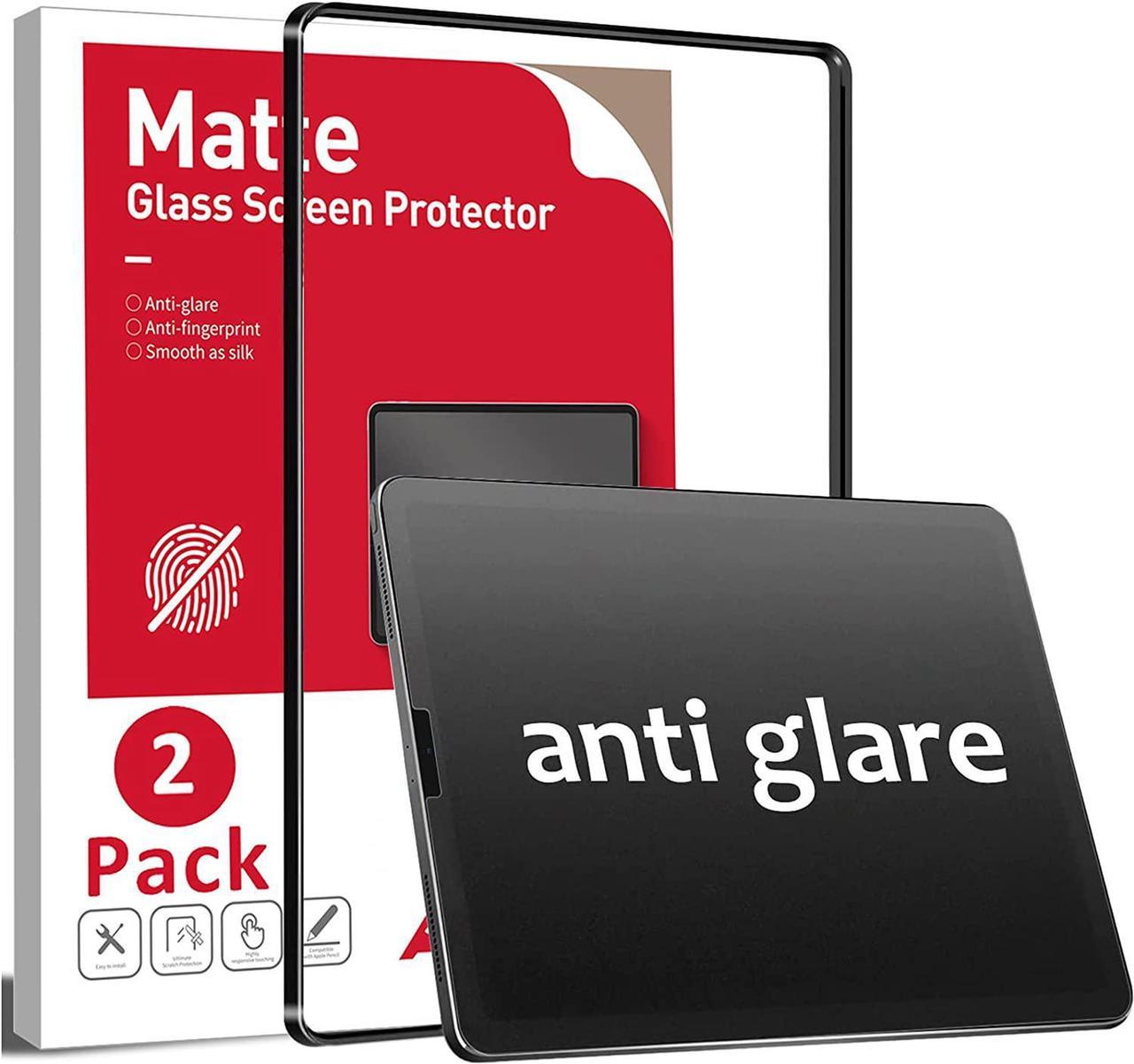 [2 Pack Matte Glass Screen Protector Compatible with iPad Pro 11 2022/iPad Air 5 2022/iPad Air 4th Generation 10.9" [Install Frame] Bubble Free/Anti Glare/Fingerprint Free/Face ID Compatible