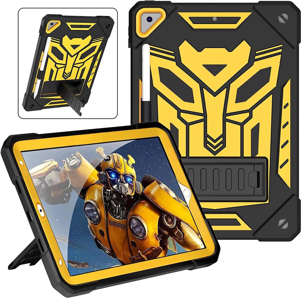 Kids Case for iPad 10.2 inch Case, iPad 9th/8th/7th Generation Case | Hybrid Shockproof Rugged Drop Protection Cover with Kickstand iPad 10.2 2021/2020/2019 for Kids Boys Children (Yellow)