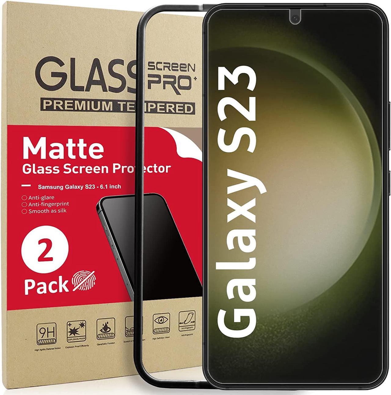 2 Pack Matte Screen Protector Designed for Samsung Galaxy S23 5G/Anti Glare/Fingerprint Compatible/No Bubble/Installation Frame/Smooth as Silk/Tempered Glass Compatible with Galaxy S23 6.1inch