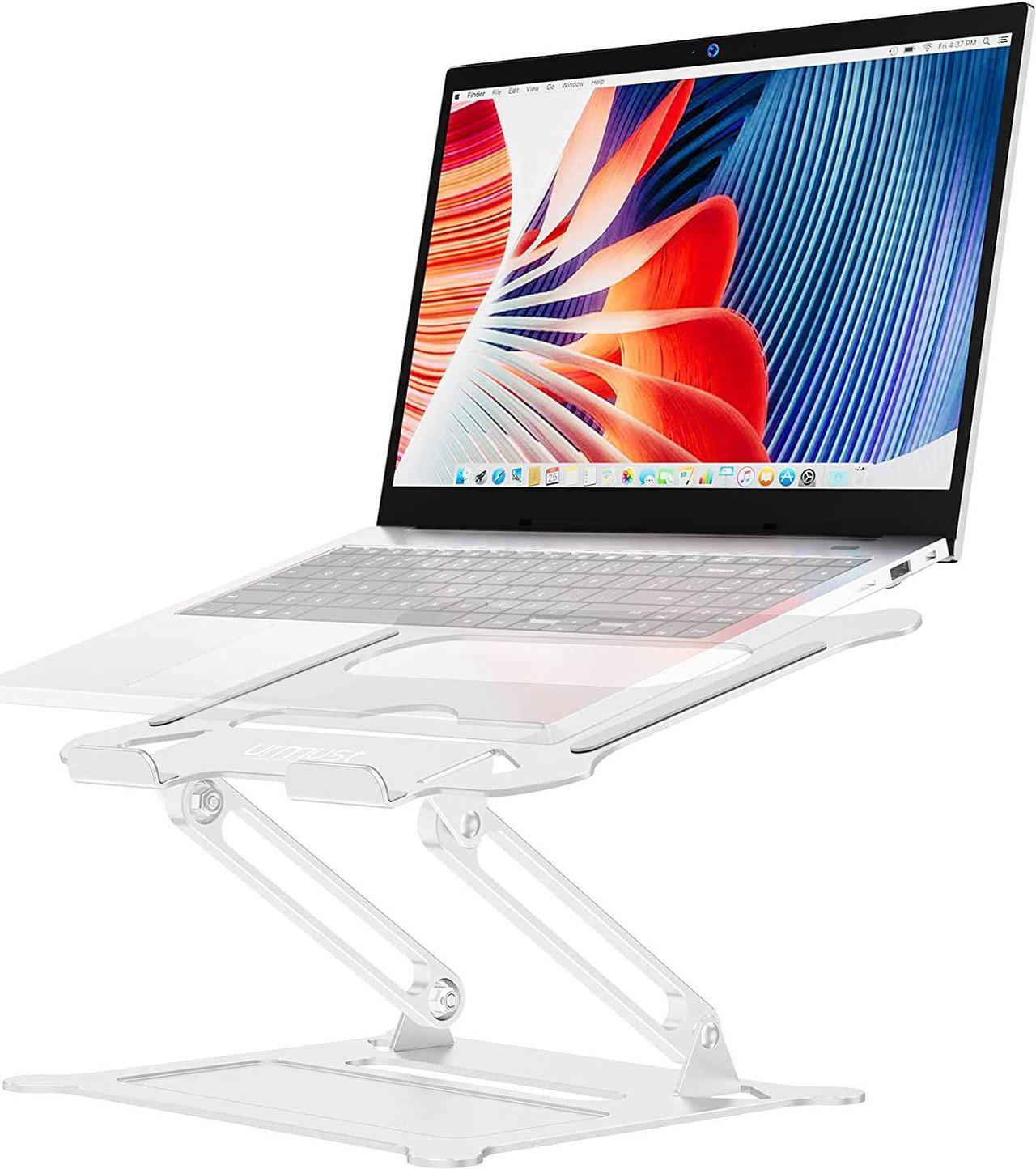 Urmust Laptop Notebook Stand Holder Adjustable Ultrabook Stand Riser Portable Compatible with MacBook Air Pro HP Dell XPS Lenovo All laptops 10-15.6"(Silver)