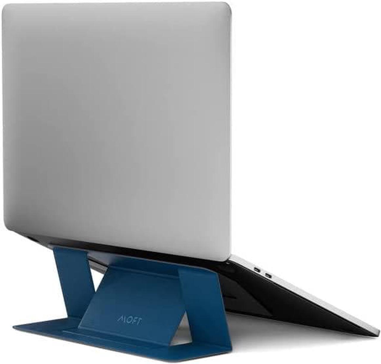 MOFT Invisible Laptop Stand for Laptops Without Bottom Vents, Lightweight Adhesive 2-Height Repositionable Residue-Free Laptop Desk Stand(Blue)