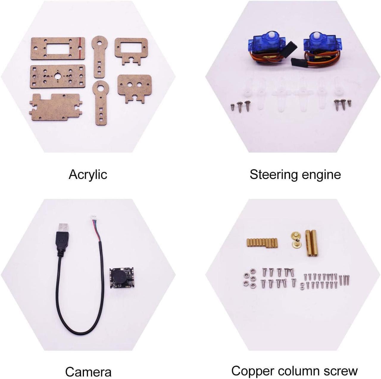 Alt view image 4 of 7 - Yahboom Camera Module Smart Vision Sensor Pan-Tilt Kit with 2 Pcs SG90 Micro Servos Smart Robot HD Camera for Raspberry Pi (2DOF Camera Module Acrylic Pan-Tilt Kit)