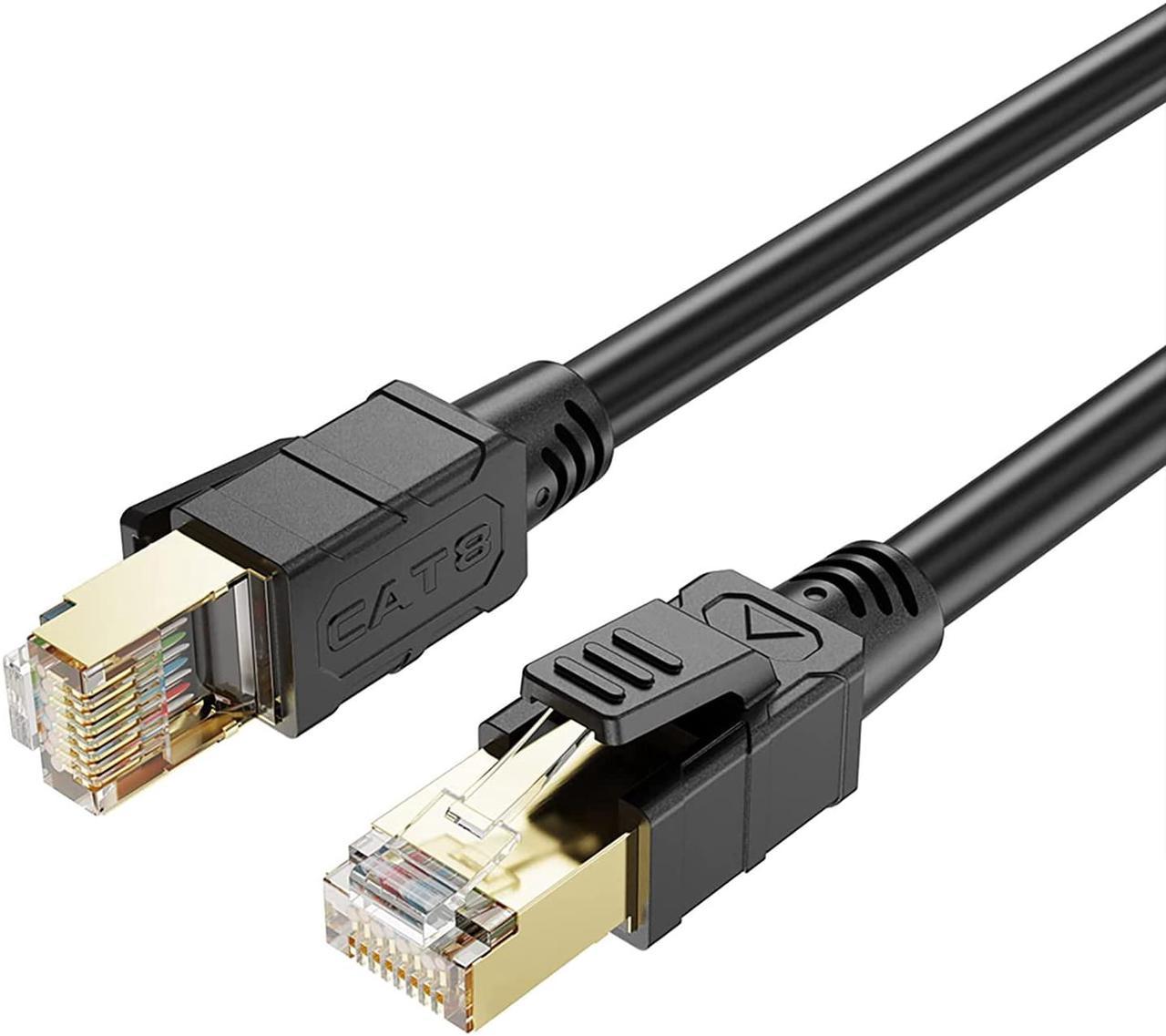 Cat8 Ethernet Cable, 3ft Supper Speed 26AWG 40Gbps, 2000Mhz with Gold Plated RJ45 Connector Cat8 LAN Network SSTP UV Cable, SSTP UV for Router/Gaming/Modem (CAT8-3FT)