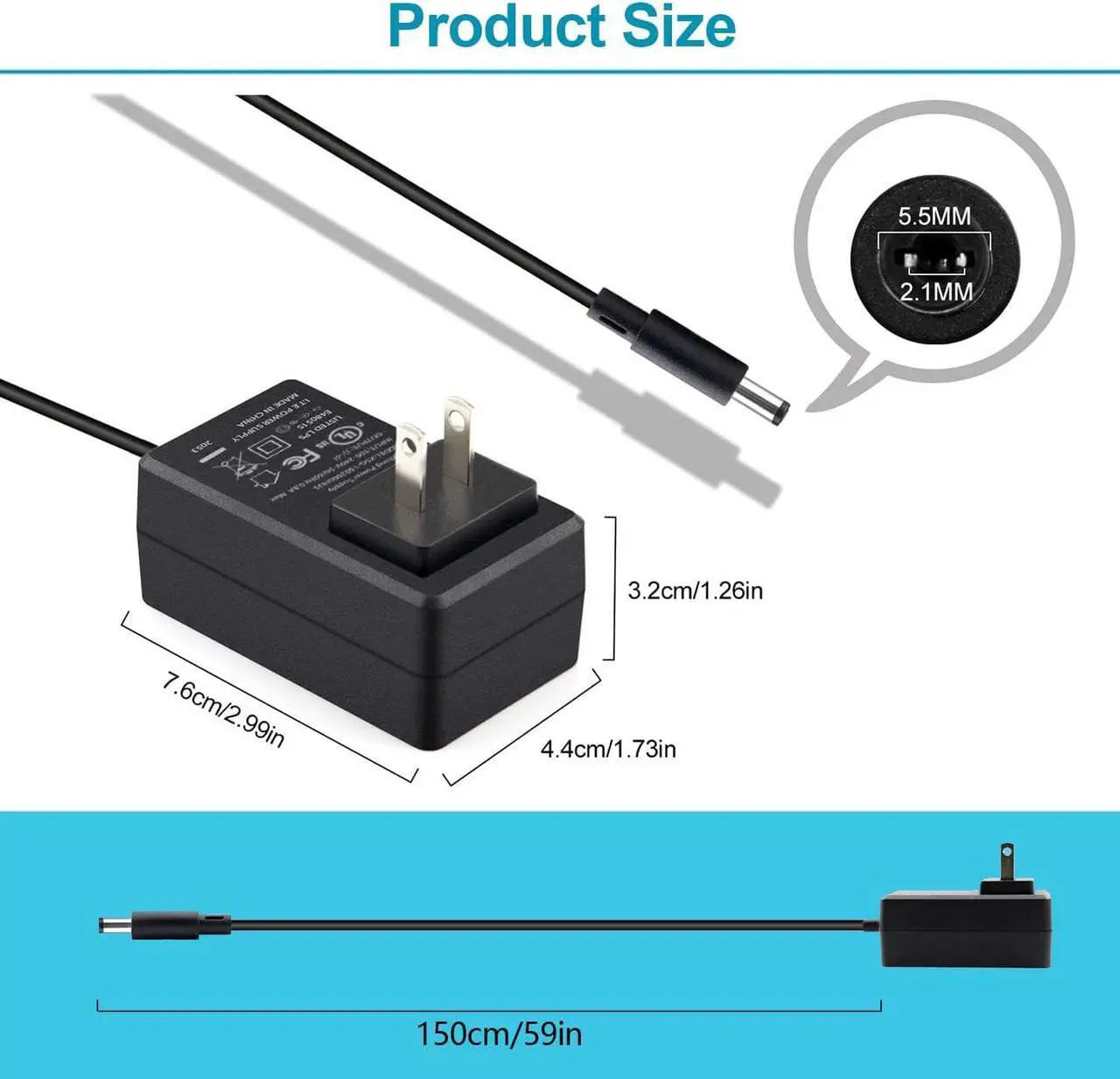Alt view image 4 of 7 - UL Listed GOOKYO 5V 4A Power Supply 5VDC 4000mA Wall Charger Multi Tip Switching Replacement AC Adapter Fit for Jetson Nano,Atomic Pi,USB Hub,3D Printer,Pi 3/4 and More DC 5v Devices Power Supply - OEM