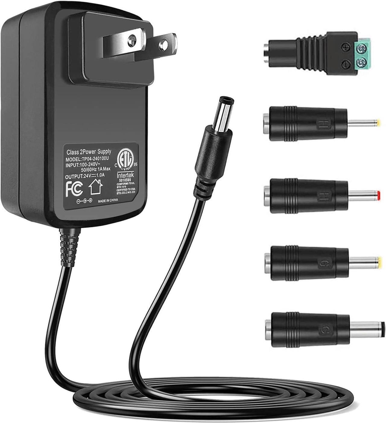 Main image of 100V-240V to 24V 1A AC/DC Switching Power Supply Adapter with 5 Selectable Adapter Plugs - OEM
