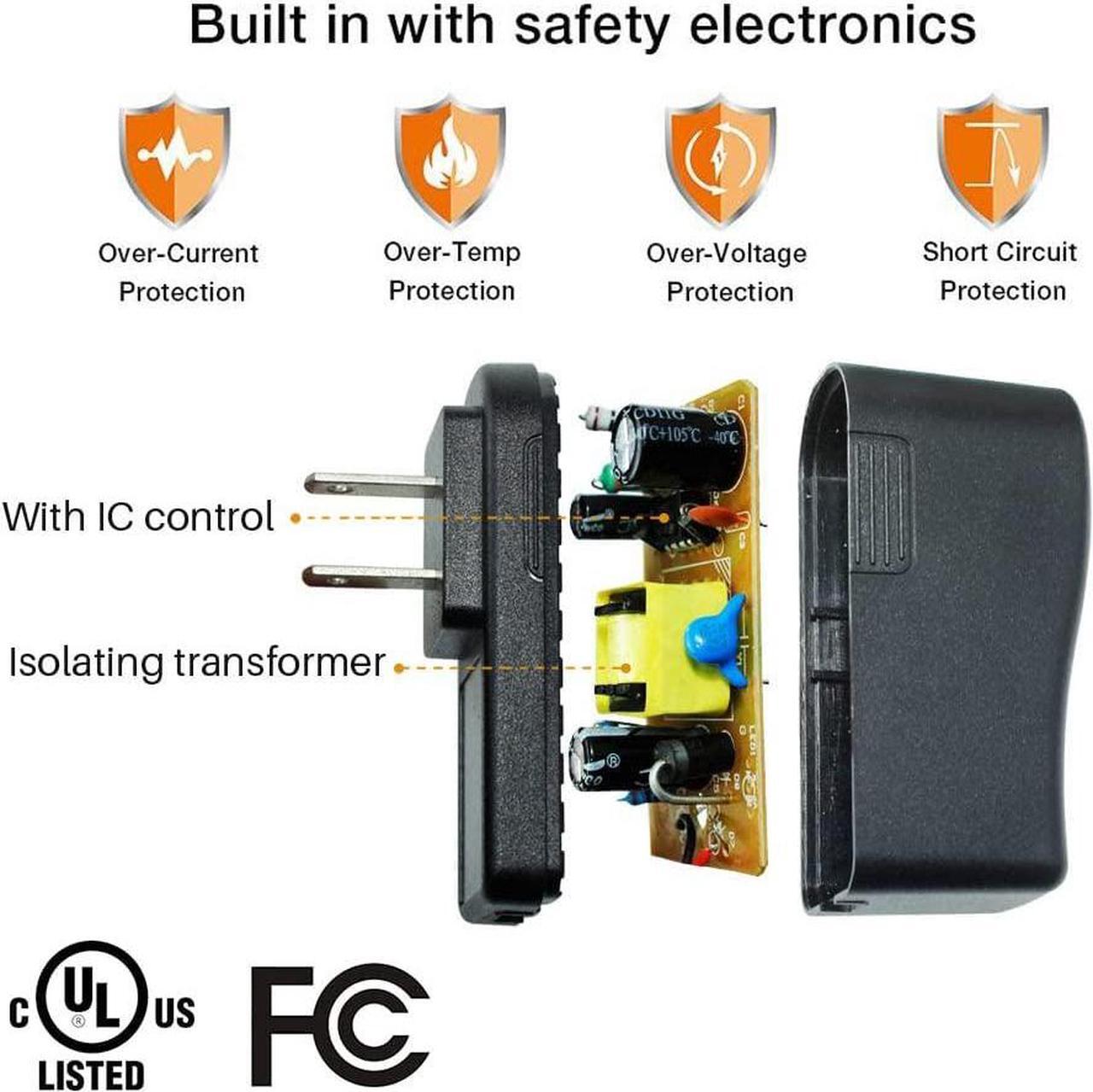 Alt view image 2 of 7 - Ac Dc Adapter for Brother P-Touch PT-D210 PTD 210 PTD220 PT-D200VP PTH110 Label Maker UL Listed Power Supply Charger for Brother AD-24 AD-24ES AD-20 AD-30 (8.2 Ft Long Cord)
