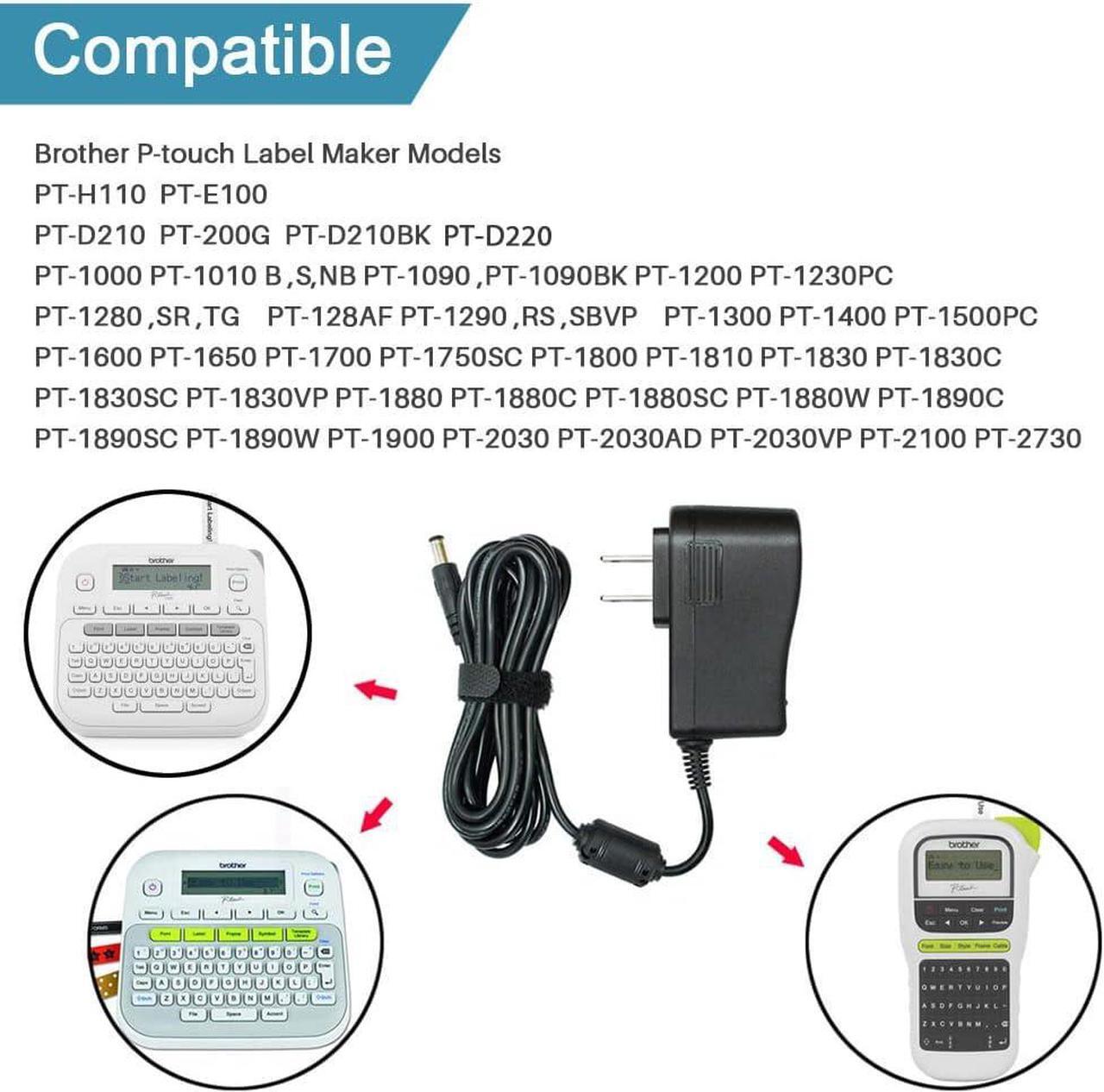 Alt view image 3 of 7 - Ac Dc Adapter for Brother P-Touch PT-D210 PTD 210 PTD220 PT-D200VP PTH110 Label Maker UL Listed Power Supply Charger for Brother AD-24 AD-24ES AD-20 AD-30 (8.2 Ft Long Cord)