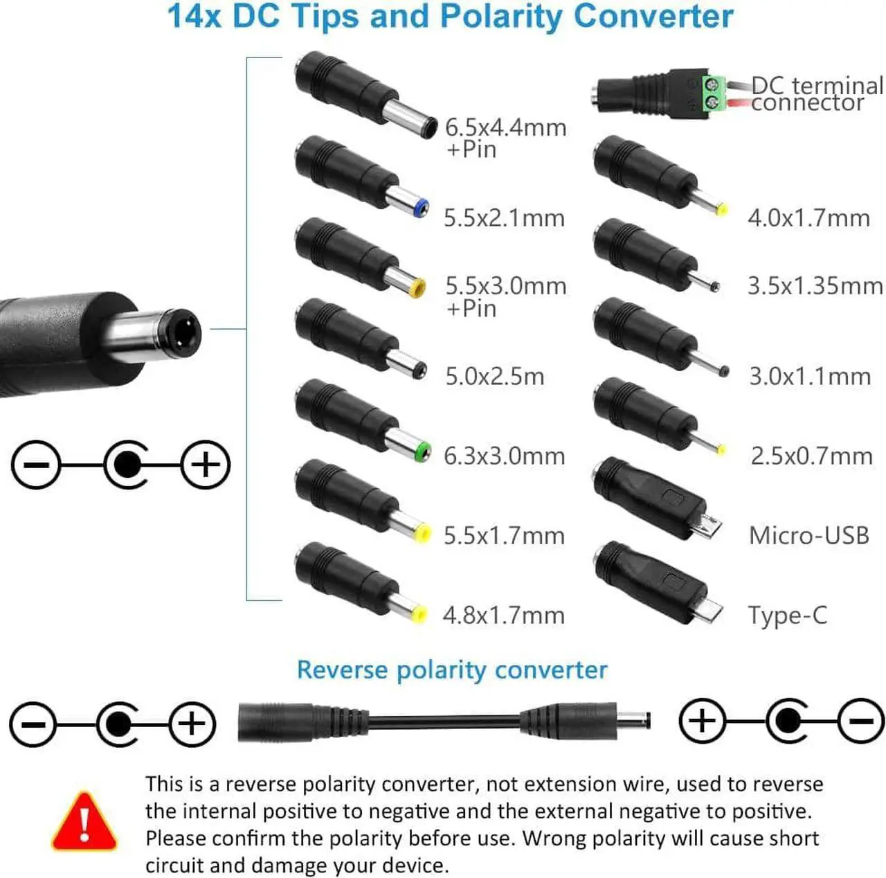 Alt view image 4 of 7 - 60W Universal Power Supply DC 3V 4V 4.5V 5V 6V 7V 7.5V 8V 9V 10V 11V 12V Adjustable Variable Power Adapter 100V-240V AC to DC Converter 1A 2A 2.5A 3A 4A 5A with 14 Tips & Polarity Converter - OEM