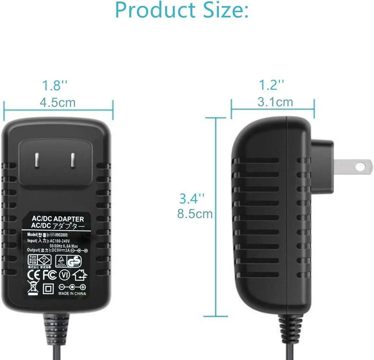 Alt view image 6 of 7 - AC Adapter 9V 2A Power Supply AC110V to DC9V 2000mA 1500mA 1000mA 500mA Power Driver 8 DC Plug Tips 9 Volt Converter Inverter Charger Transformer ac dc Adapter - OEM
