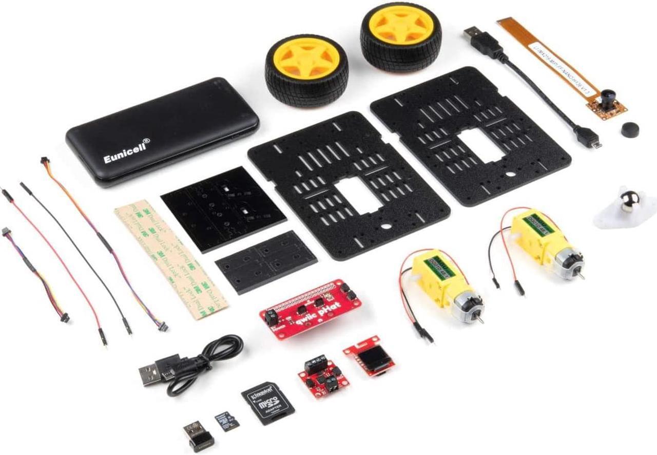 Main image of SparkFun JetBot AI Kit v3.0 (Without Jetson Nano) Includes: 64GB MicroSD Card EDIMAX WiFi Adapter SparkFun Qwiic Motor Driver Micro OLED Breakout Leopard Imaging 136FOV Wide Angle Camera and More - OEM