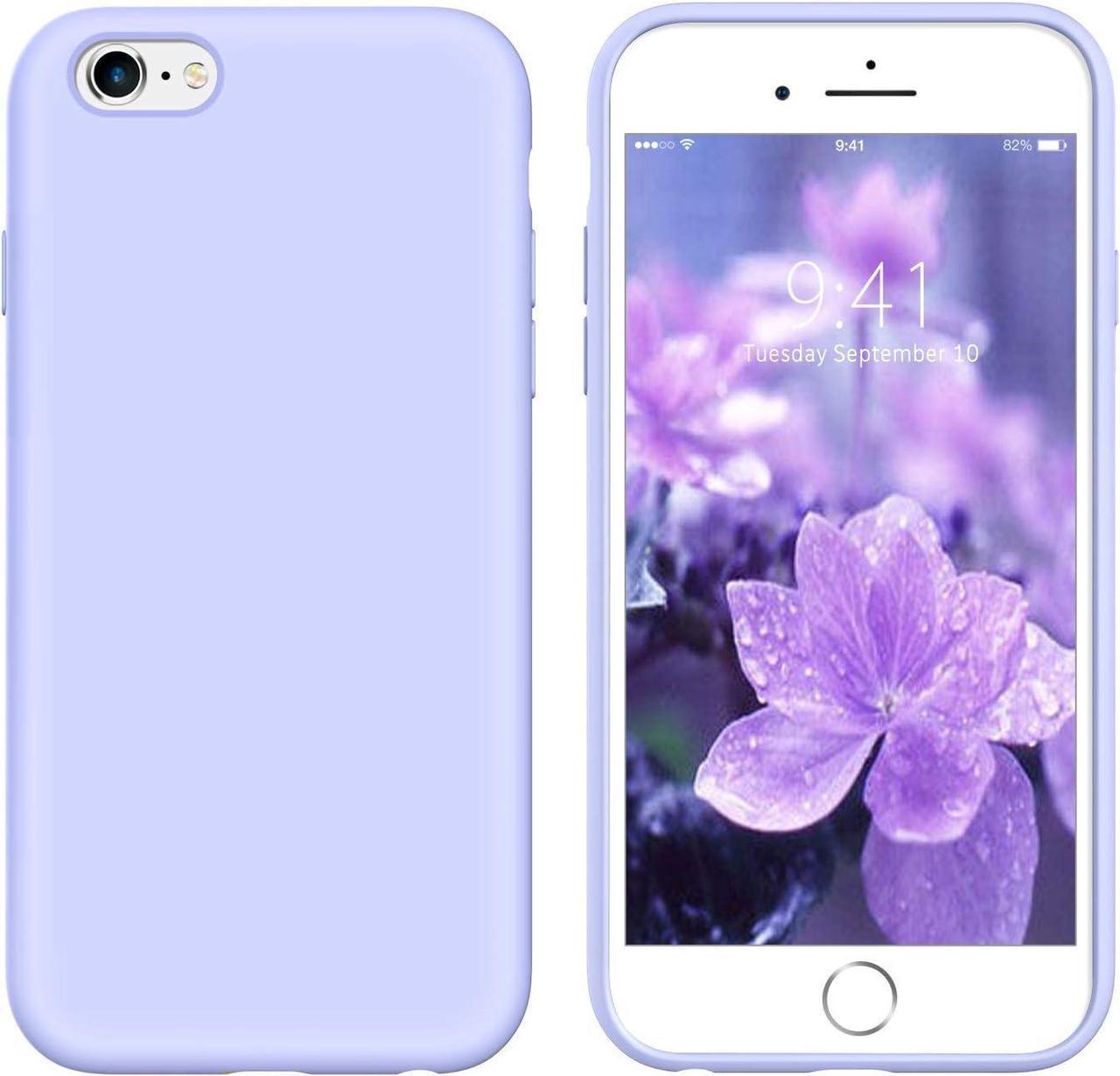 Case for iPhone 6S / iPhone 6, Women Girls Liquid Silicone Slim Soft Gel Rubber Shockproof Protective Non Slip Grip Hybrid Bumper Durable Phone Cases Cover 4.7 inch,Purple