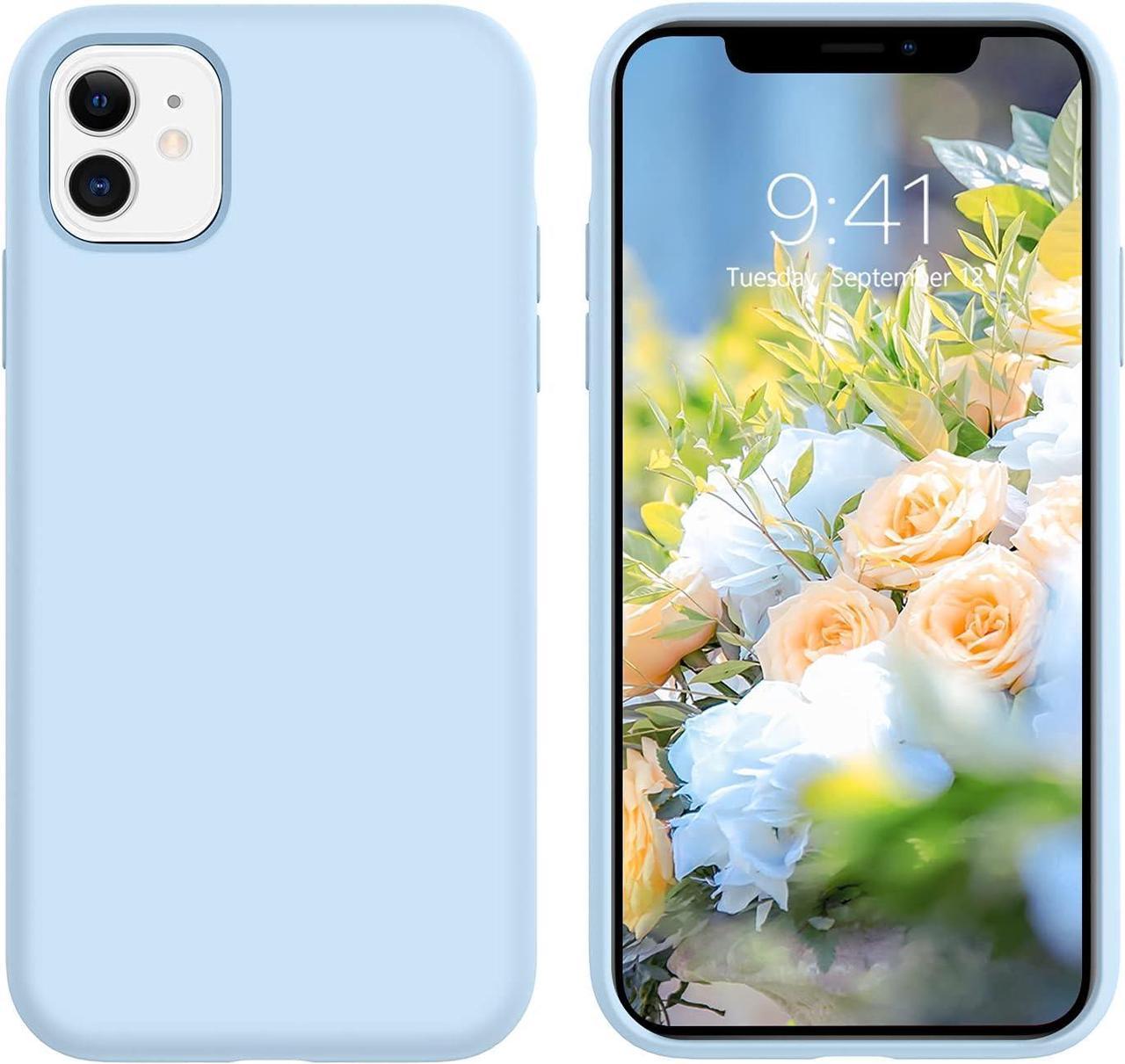 Case for iPhone 11, Liquid Silicone Slim Non-Slip Women Girls Boys Men Flexible Bumper Thin Shockproof Protective Phone Cases Cover for iPhone 11 6.1" 2019 - Pastel Blue