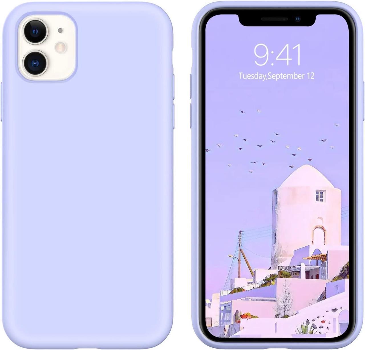 Case for iPhone 11, Liquid Silicone Slim Soft Women Girls Men Shockproof Protective Phone Cases Cover for iPhone 11 6.1 inch (Released 2019), Light Lavender Purple