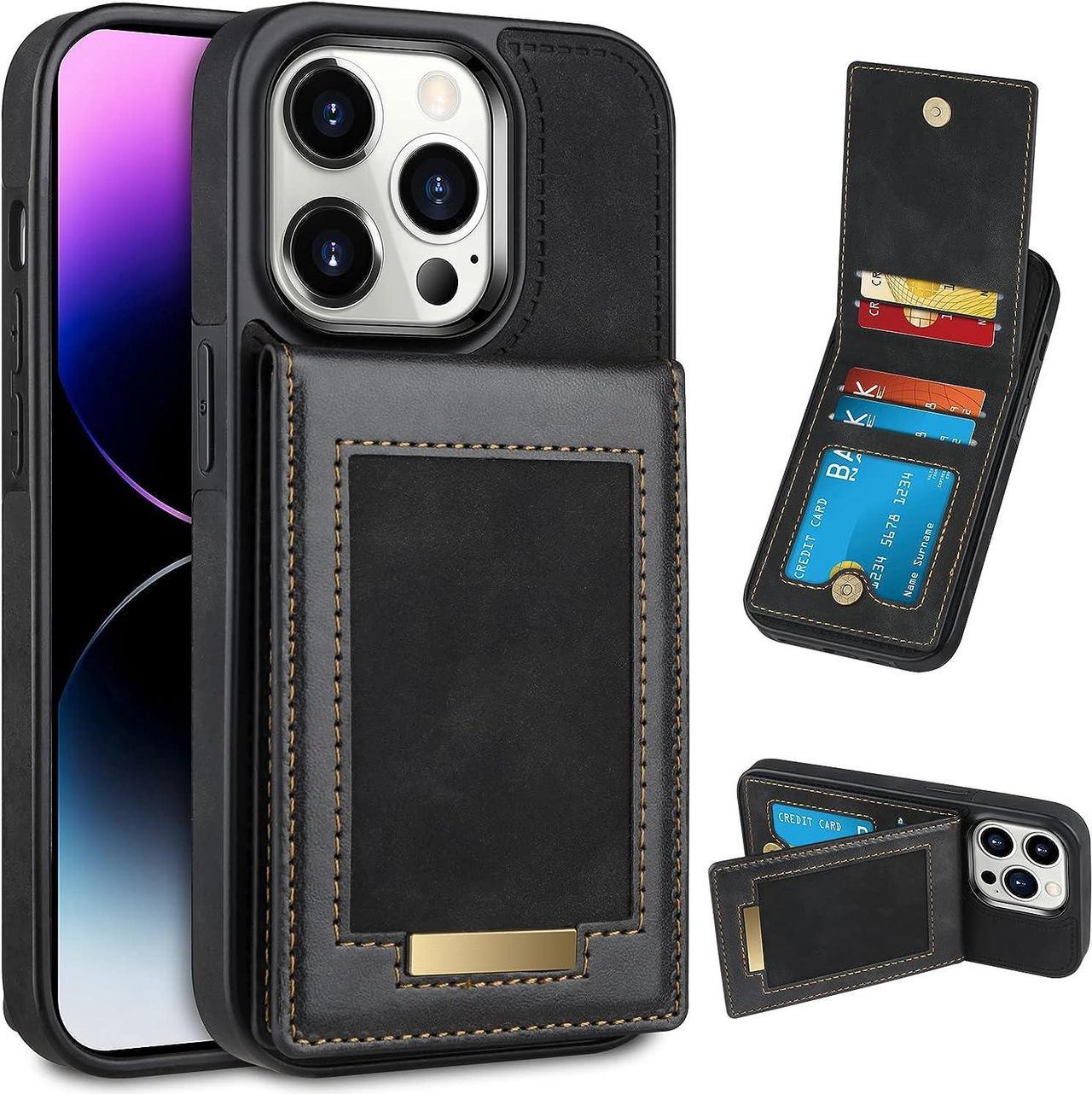 for iPhone 14 Pro Max Case Wallet Card Holder for Women Men Flip Leather Phone Cases Magnetic Clasp Kickstand Protective Cover Compatible with iPhone 14 Pro Max Case 6.7 Inch Black