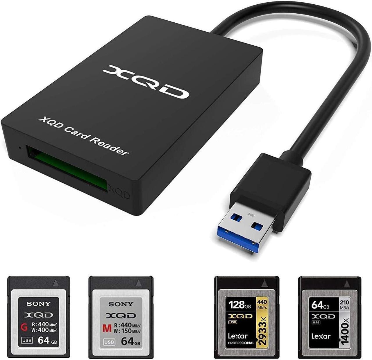 XQD Card Reader, USB3.0 XQD Memory Card Reader 5Gpbs Super Speed Compatible with Sony G/M Series USB Mark XQD Card, Lexar 2933x/1400x USB Mark XQD Card for Windows/Mac OS.