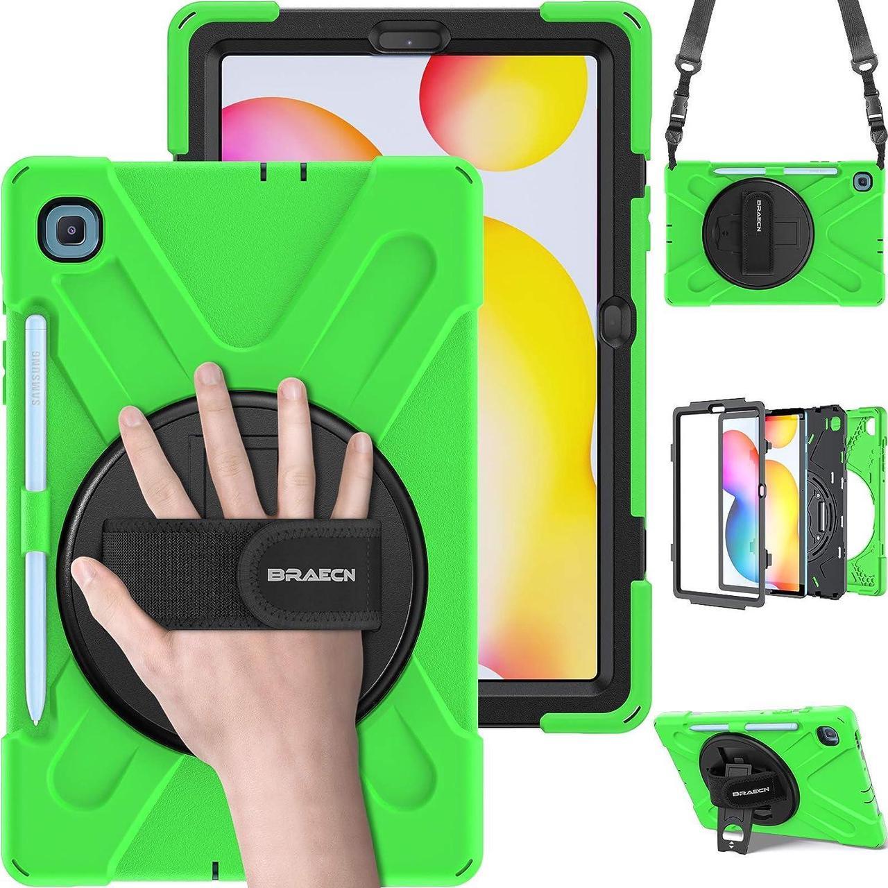 Galaxy Tab S6 Lite Case for Kids,Heavy Duty Rugged Shockproof Case with Hand Strap, Shoulder Strap, Stand, S Pen Holder for Samsung Tab S6 Lite 10.4\u201d Tablet SM-P610/P613 2022/2020 -Rainbow