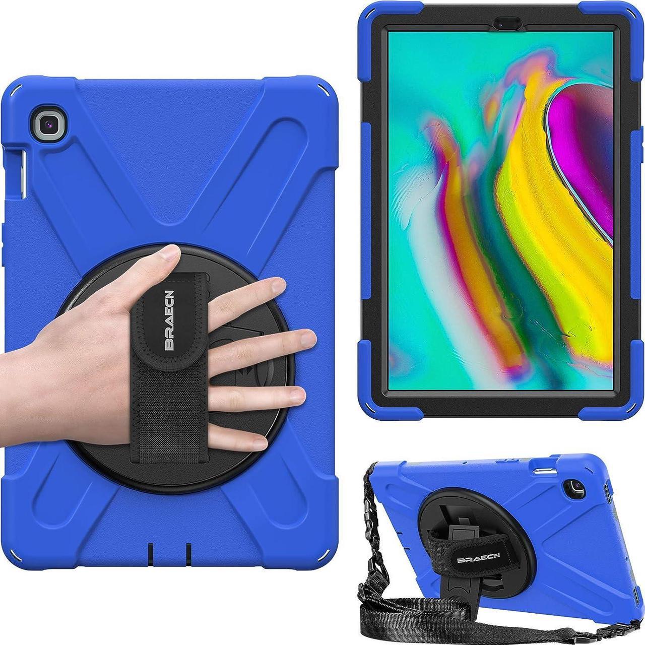 Galaxy Tab S5e 10.5 Case,SM-T720/T725/T727 Case-Three Layer Heavy Duty Rugged Drop Protection Case with Hand Strap,Kickstand and Shoulder Strap for Samsung Galaxy Tab S5e 2019 Tablet(Blue)