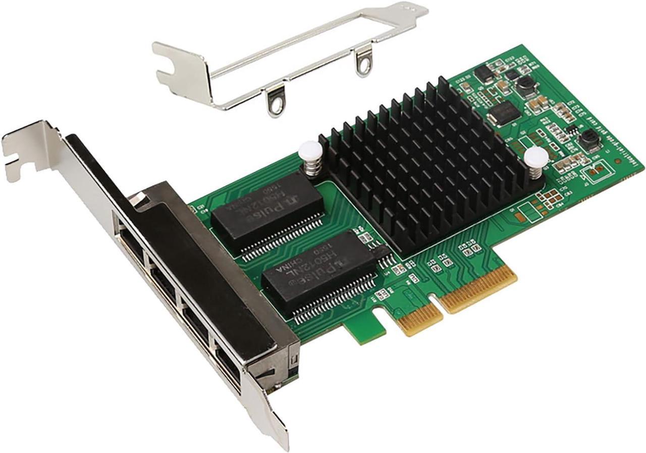 Quad-Port PCIe Gigabit Ethernet Server Adapter with Intel I350 Chip PCI Express 1000M Network LAN Card I350-T4 NIC for Windows Server Linux Ubuntu VMware