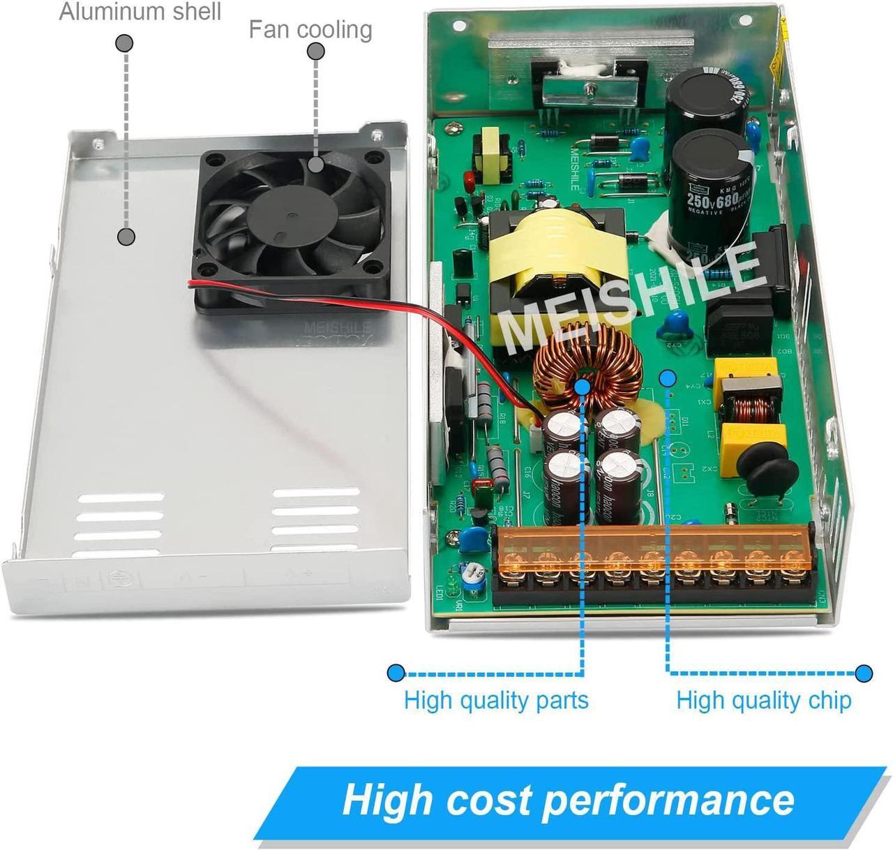 Alt view image 3 of 7 - 12V 33A 400W Switching Power Supply?SMPS?Constant voltage Universal Regulated Transformer 110/220VAC-DC12V for CCTV Monitoring, Radio, Computer Project, LED Strip Lights,Industrial Etc.