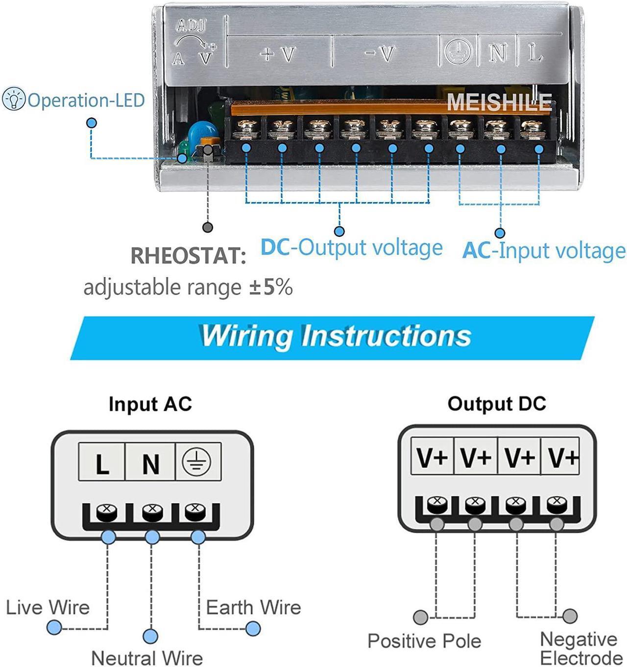 Alt view image 4 of 7 - 12V 33A 400W Switching Power Supply?SMPS?Constant voltage Universal Regulated Transformer 110/220VAC-DC12V for CCTV Monitoring, Radio, Computer Project, LED Strip Lights,Industrial Etc.