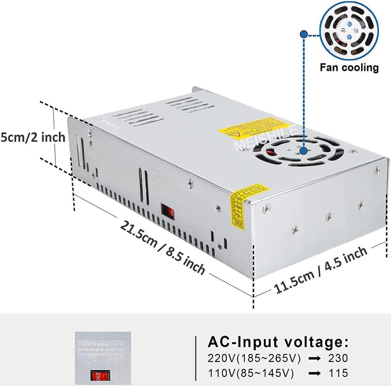 Alt view image 5 of 7 - 12V 33A 400W Switching Power Supply?SMPS?Constant voltage Universal Regulated Transformer 110/220VAC-DC12V for CCTV Monitoring, Radio, Computer Project, LED Strip Lights,Industrial Etc.