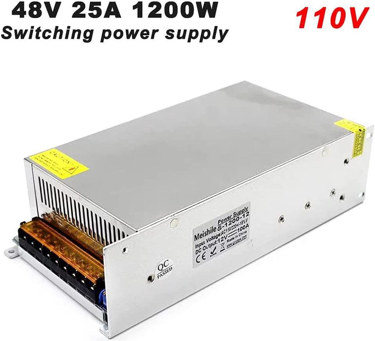 Alt view image 2 of 7 - EAGWELL 48V 1200W DC Universal Regulated Switching Power Supply, 25A, 96-130V AC to DC 48 Volt LED Driver, Converter, Transformer for LED Strip Light, CCTV, Computer Project, 3D Printer