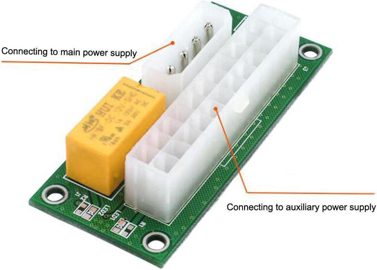 BAY Direct 2-Pack Add2PSU Multiple Power Supply Adapter (ATX 24Pin to Molex 4Pin) and Daisy Chain Connector-Ethereum Mining ETH Rig Dual Power Supply Connector