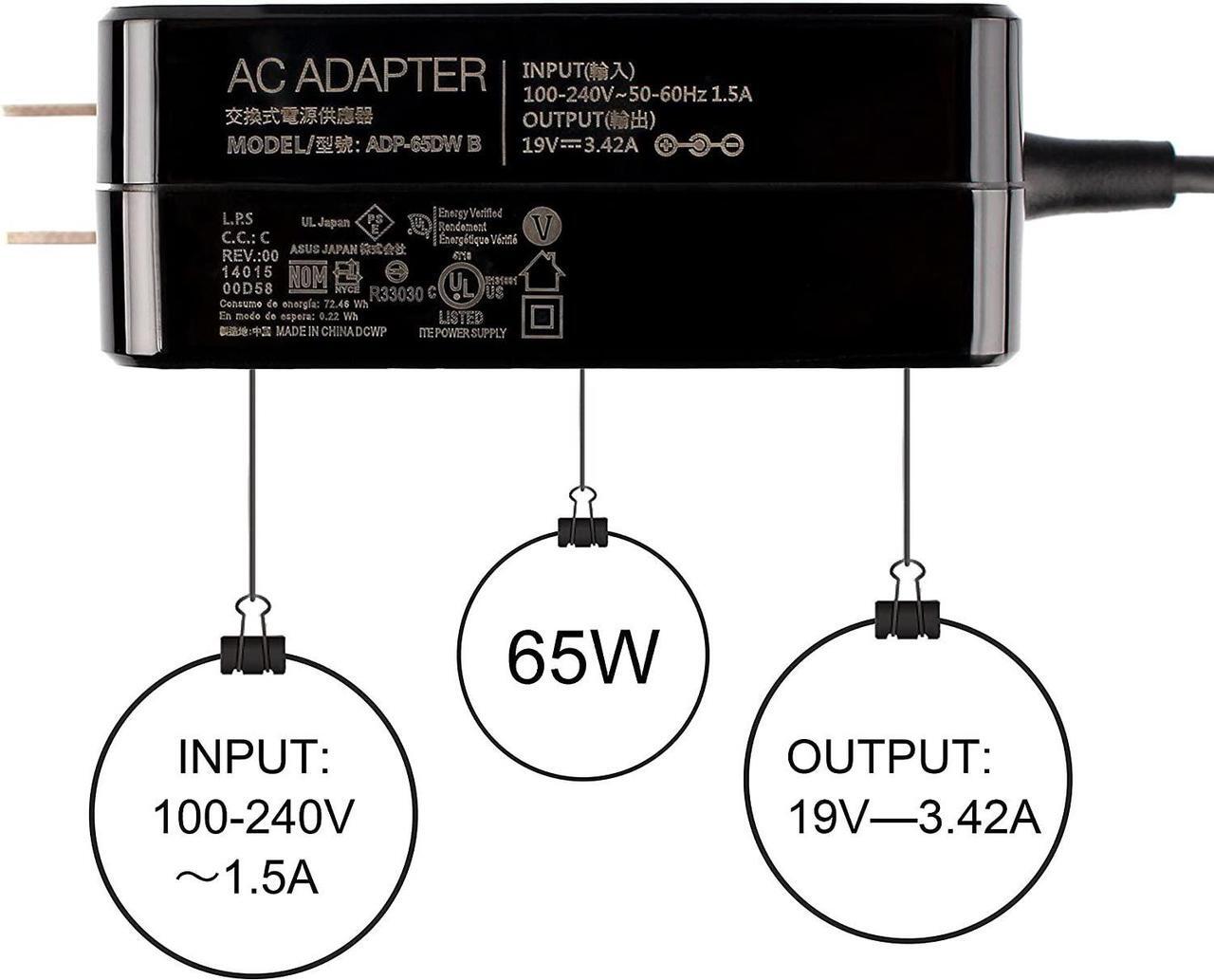 Alt view image 3 of 7 - 65W Power Charger Adapter for ASUS ADP-65DW B EXA1208UH N65W-03 PA-1650-93 Q552U Q552UB S550CA x550lb x550ca s551ln s550cb x751ln x550jx x555lj x555l x555lb x555ub x555uf x555u x550ze