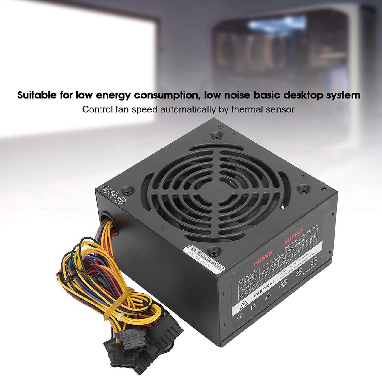 Alt view image 3 of 7 - 753 250W PC Power Supply, ATX-250W Adjustable 115/230V Manual Switching Voltage, Desktop Computer Parts Accessories(US)