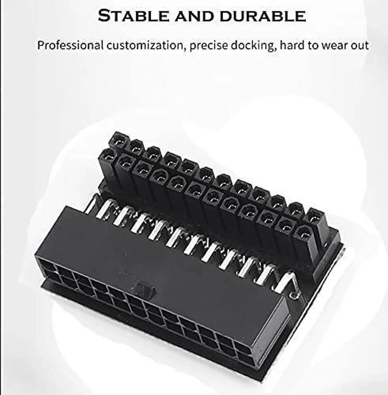 Alt view image 3 of 5 - Savant PCs R O G - RGB ATX Power Supply 24Pin 90 Degree Connector Adapter, Black