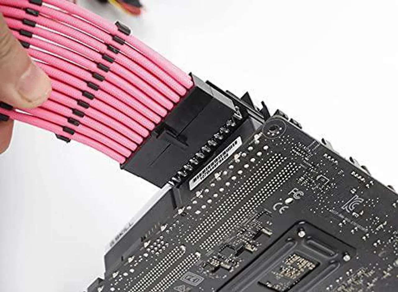 Alt view image 5 of 5 - Savant PCs R O G - RGB ATX Power Supply 24Pin 90 Degree Connector Adapter, Black