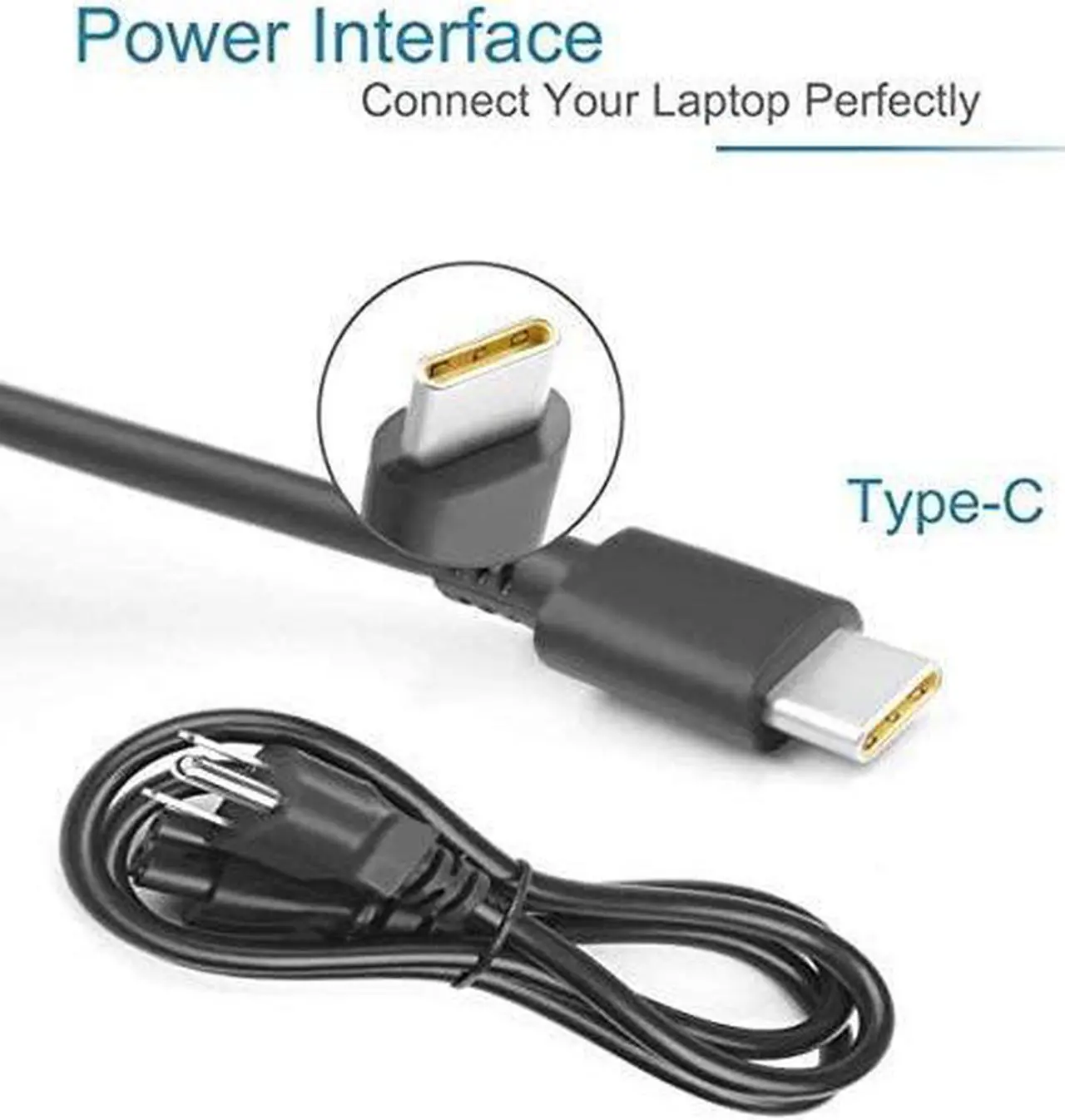 Alt view image 2 of 5 - New 65W USB C Charger for Lenovo, Type C Laptop Power Adapter Supply, for Lenovo Yoga C930, S730, 920, 730, ThinkPad X1 Carbon 5th, 6th, ThinkPad T480, T480S, P52S, P51S, L380, L480, E480.