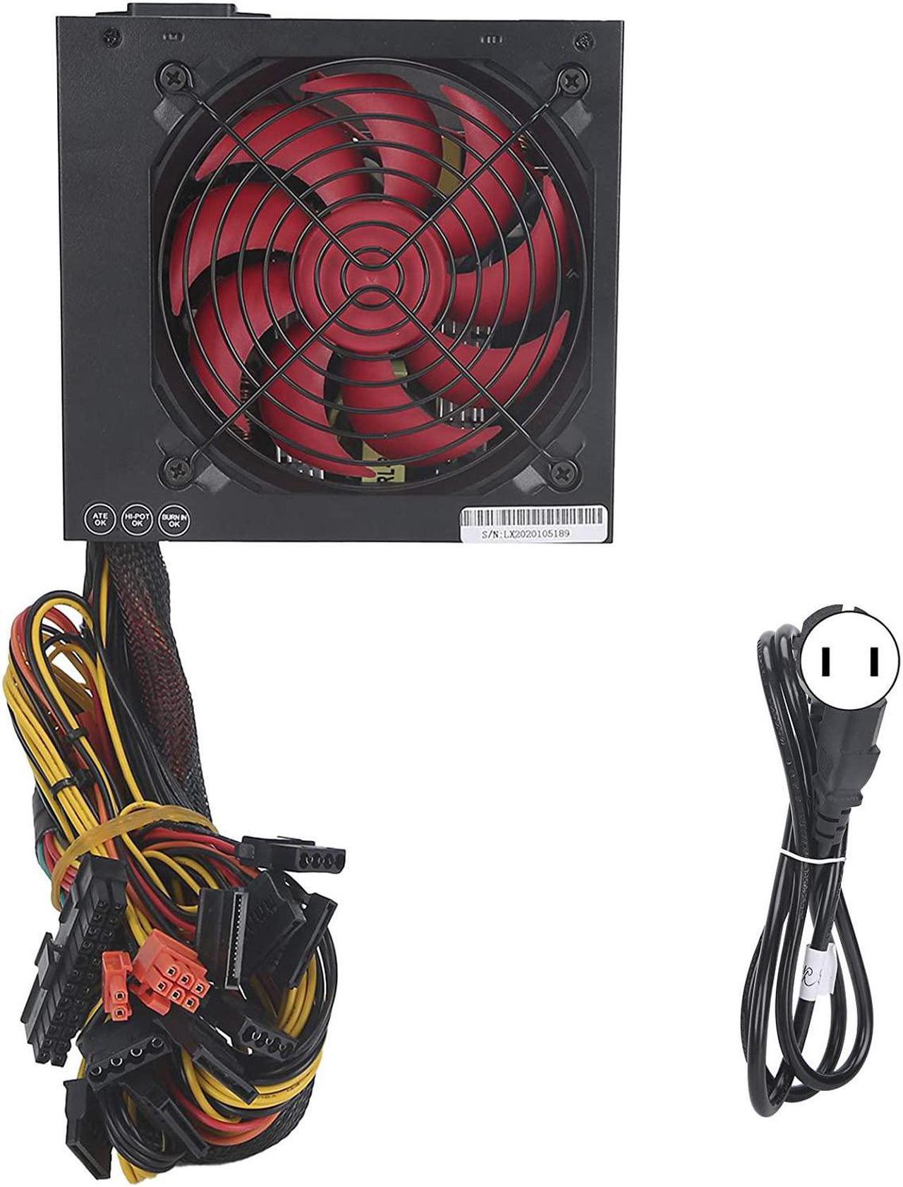 Alt view image 2 of 7 - 600W Computer Power Supply, ATX 24PIN PC Power Supply 14cm Desktop Power Supply with Mute Fan Manual Adjustable 115/230V (US Plug)